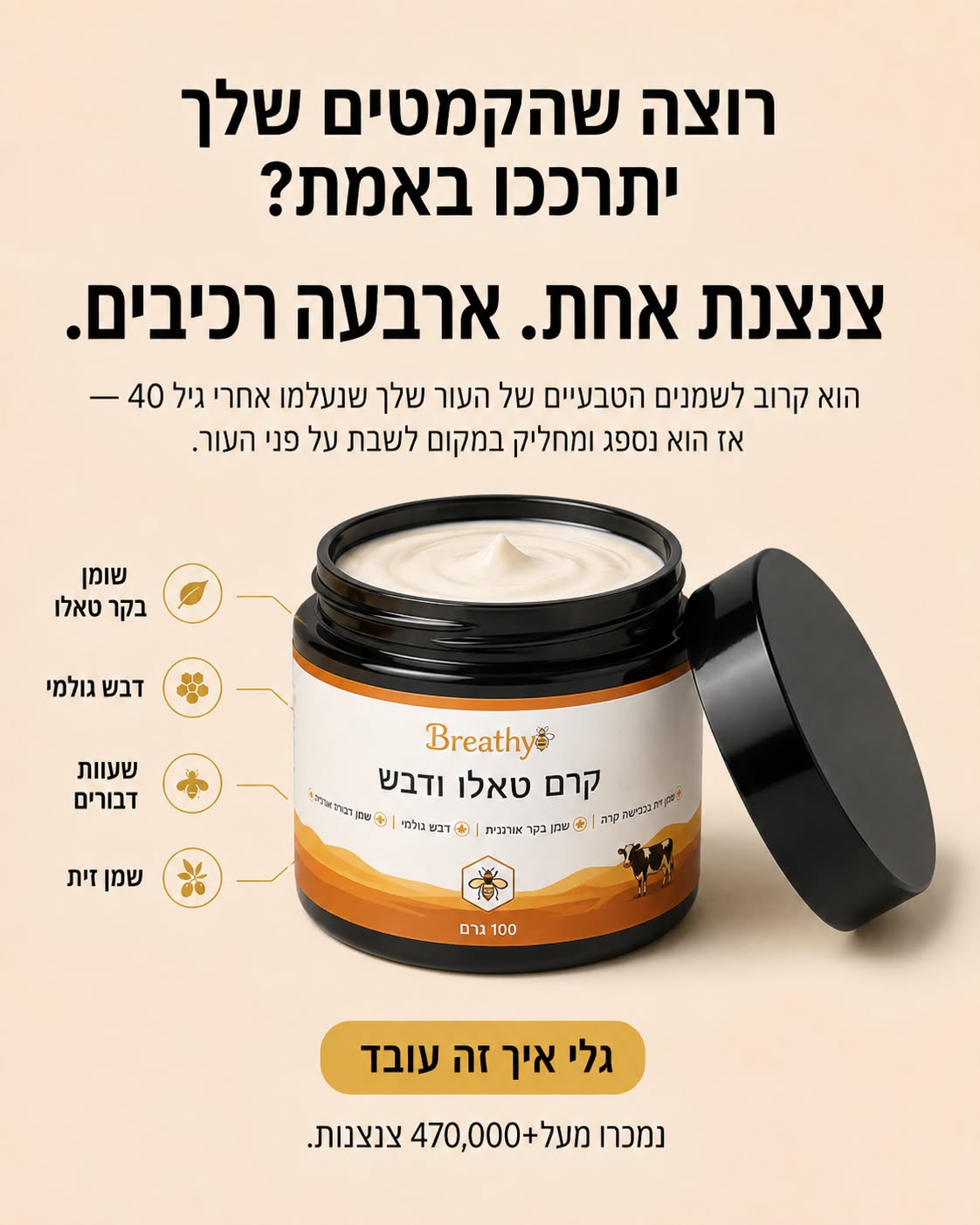 Breathypro Facebook ad: החזירי לעור שלך את המראה הבריא תוך 3 שבועות!