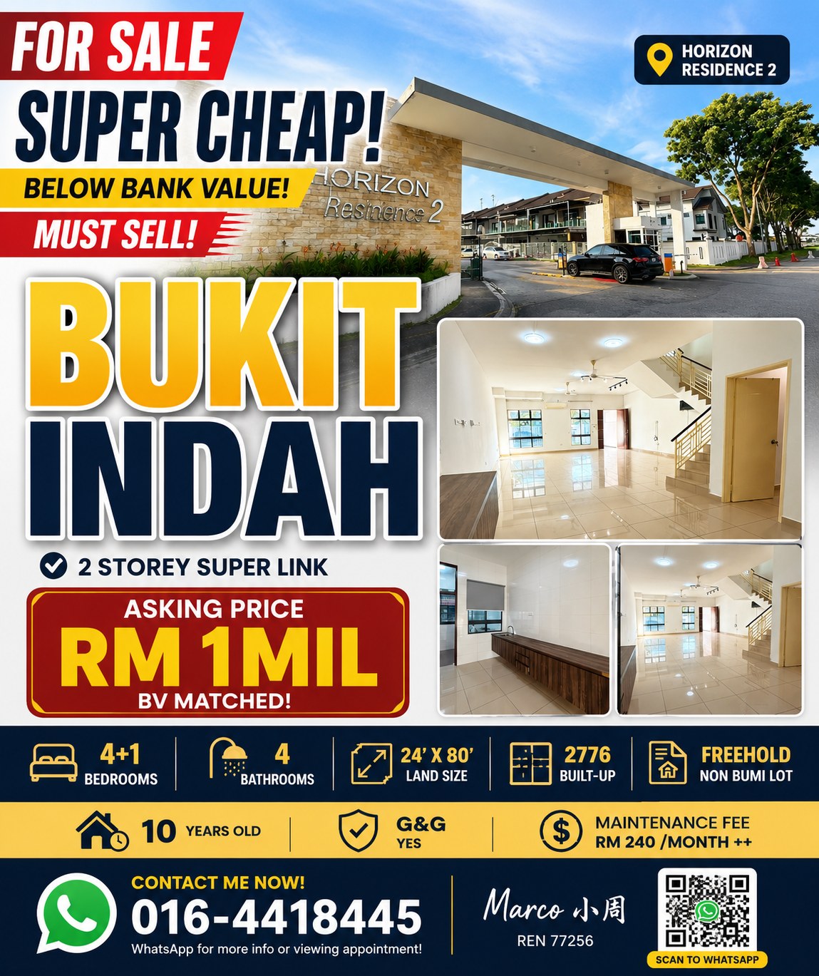 PropNex Malaysia - Marco 小周 Facebook ad: SUPER CHEAP | BELOW BANK VALUE