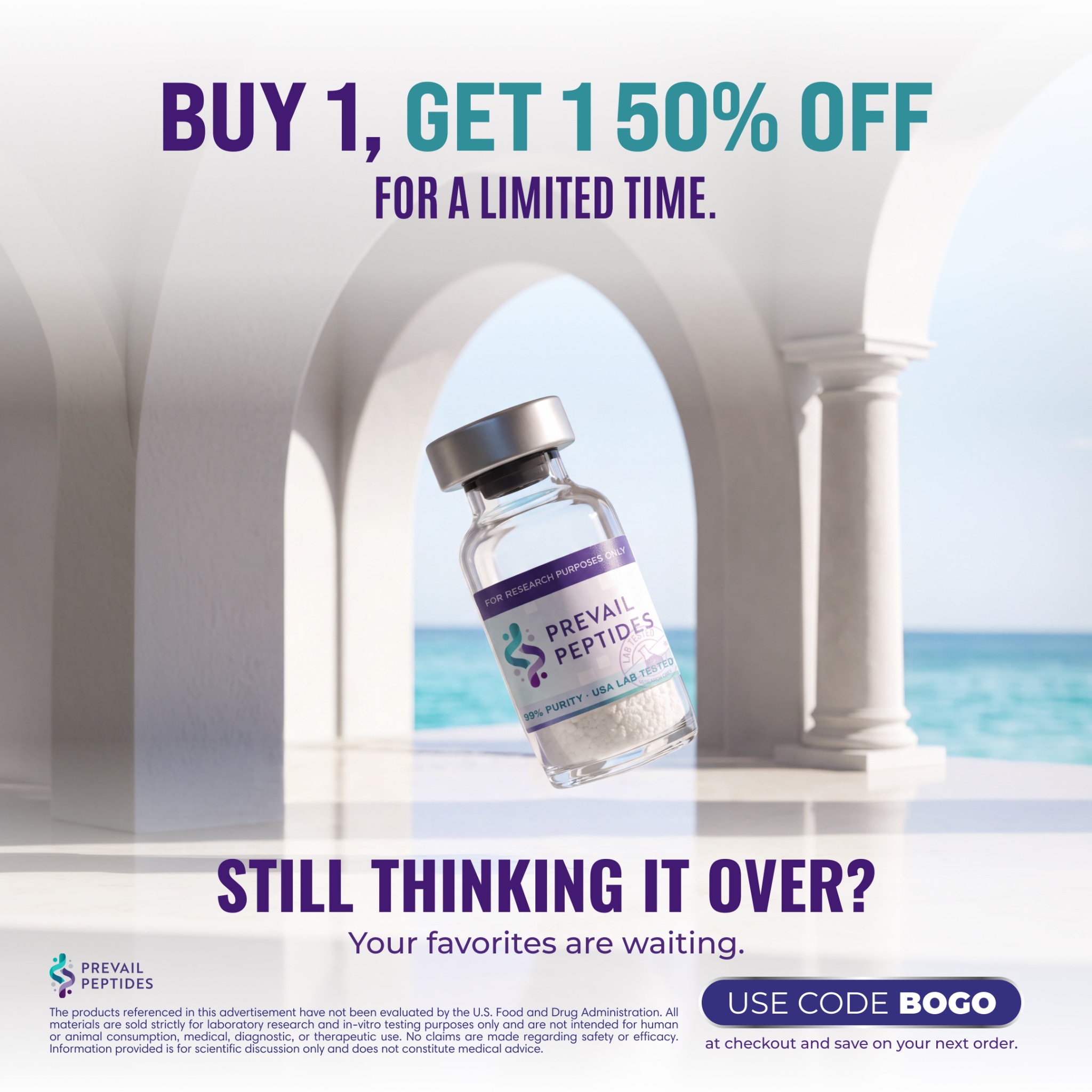 Prevail Labs Facebook ad: Buy 1, Get 1 50% Off