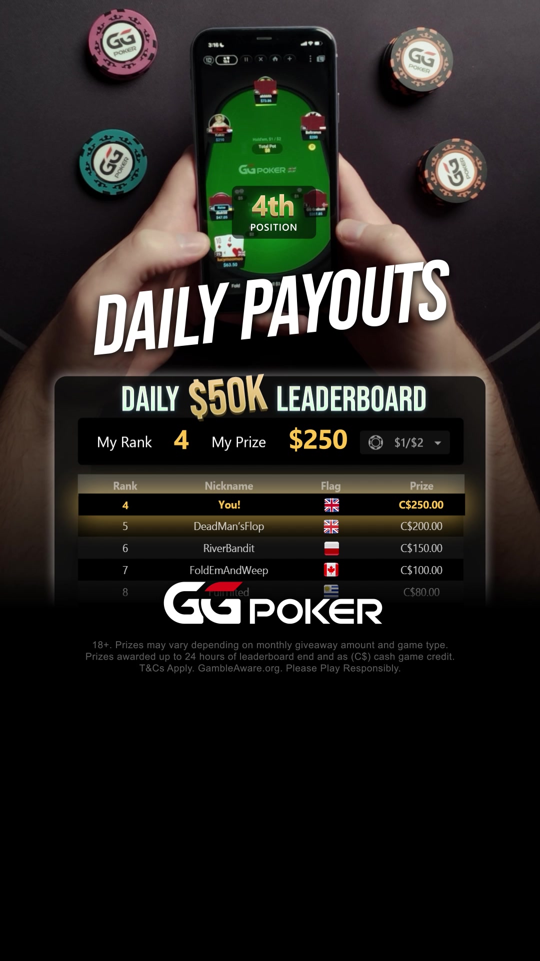GGPoker Facebook ad from Aug 20, 2026