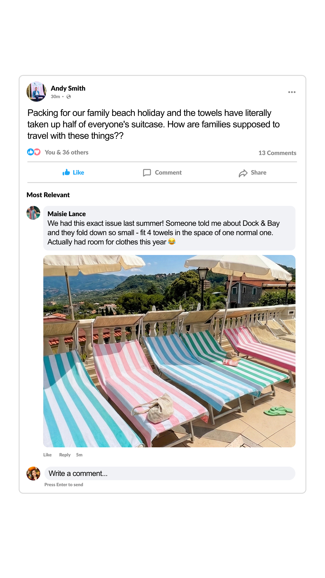 Dock & Bay Facebook ad