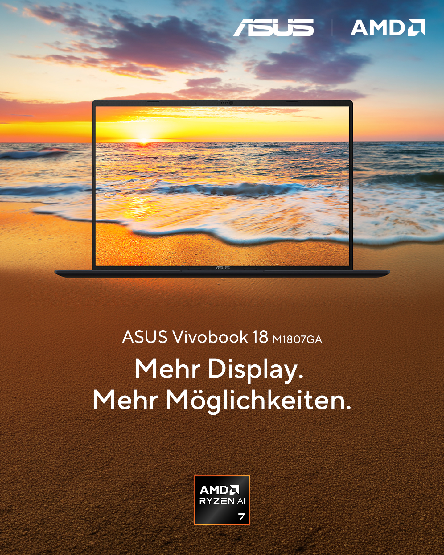 ASUS Facebook ad: Extra-großes 18 Display