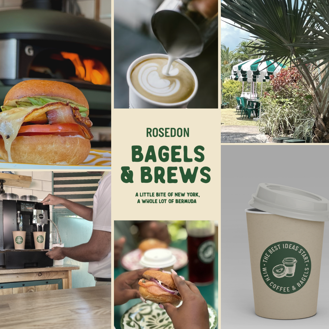 Rosedon Hotel Facebook ad: Bagels & Brews at Rosedon: fresh bagels, great…