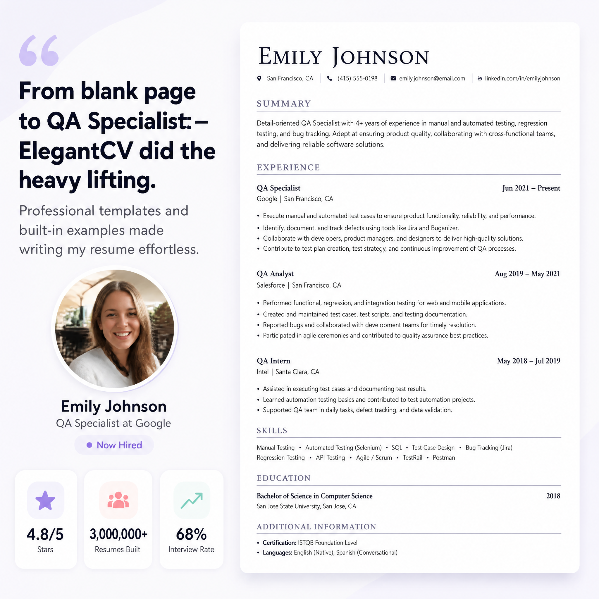 Elegant CV Facebook ad