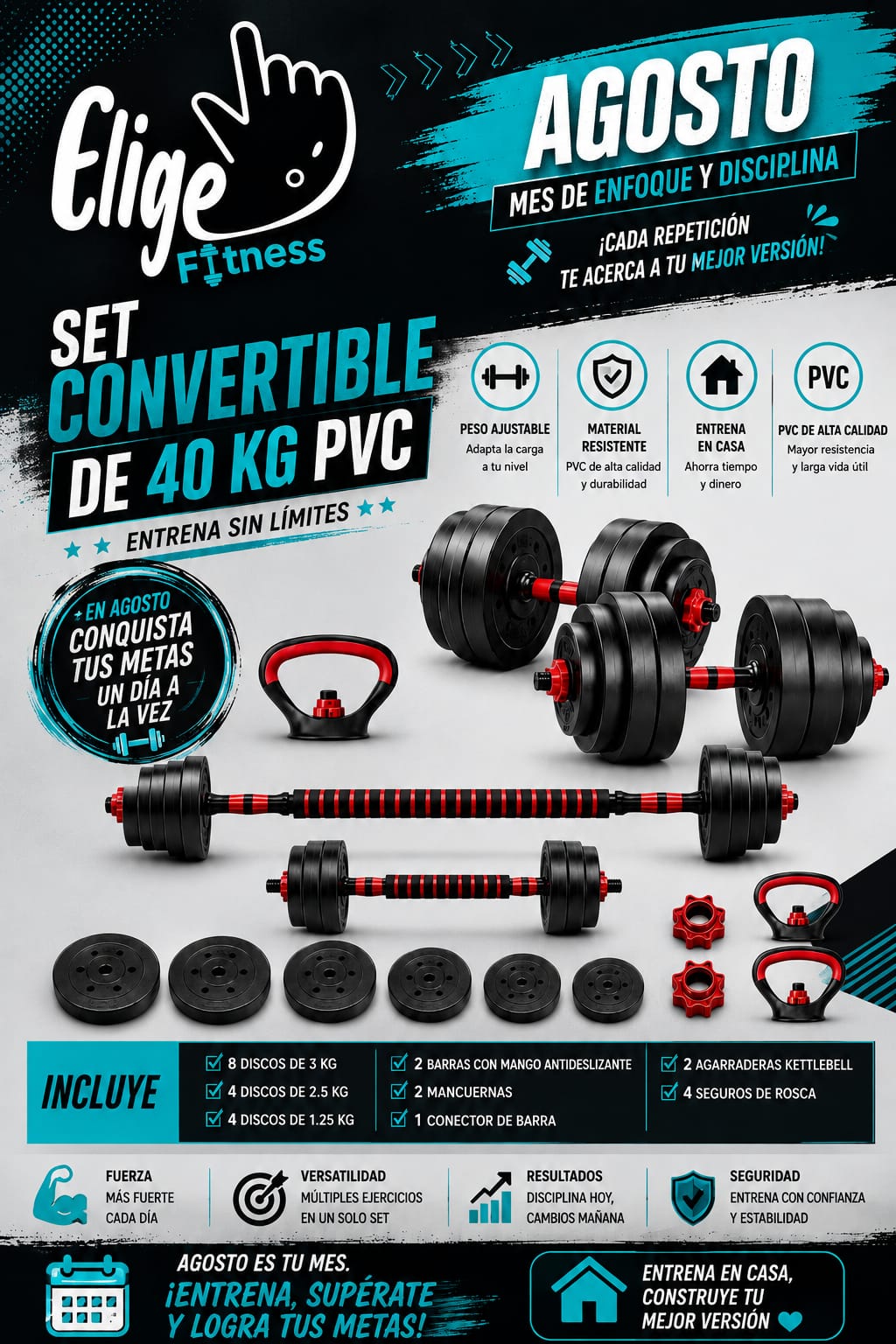 Elige Fitness Facebook ad: Entrena en Casa Hoy