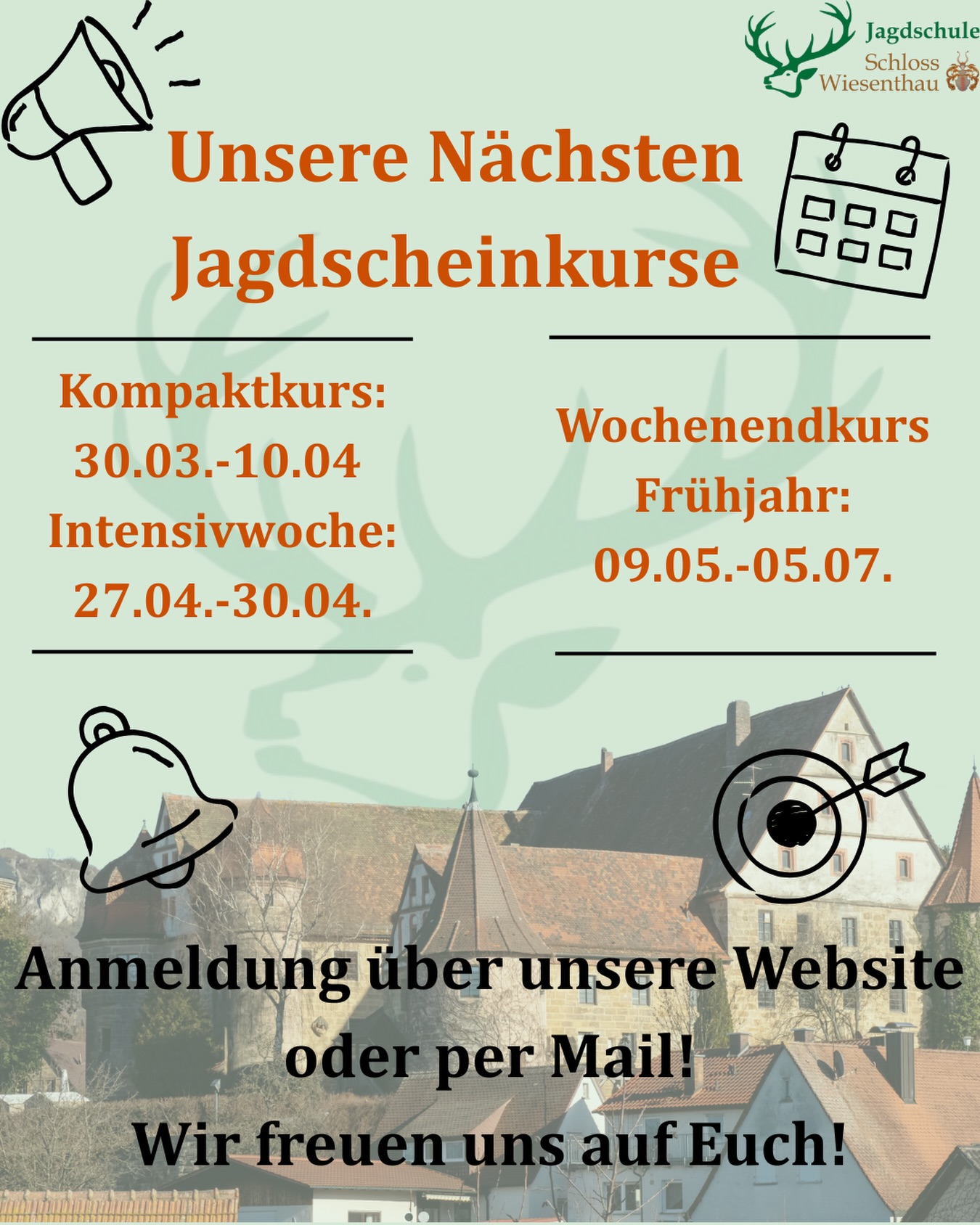 Jagdschule Schloss Wiesenthau Facebook ad: Liebe Jagdscheininteressierte