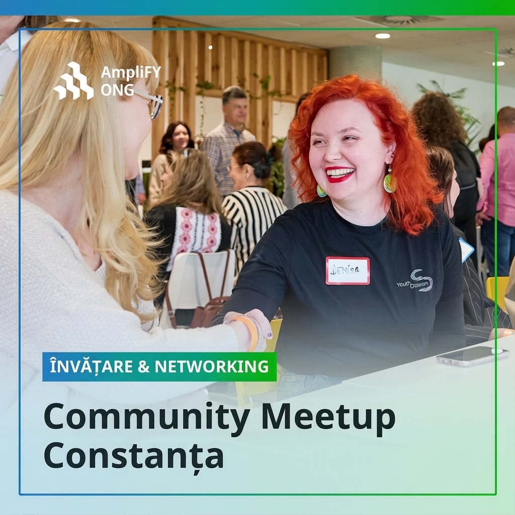 Amplify ONG Facebook ad: Înscrie-te la meetup-ul din Constanța