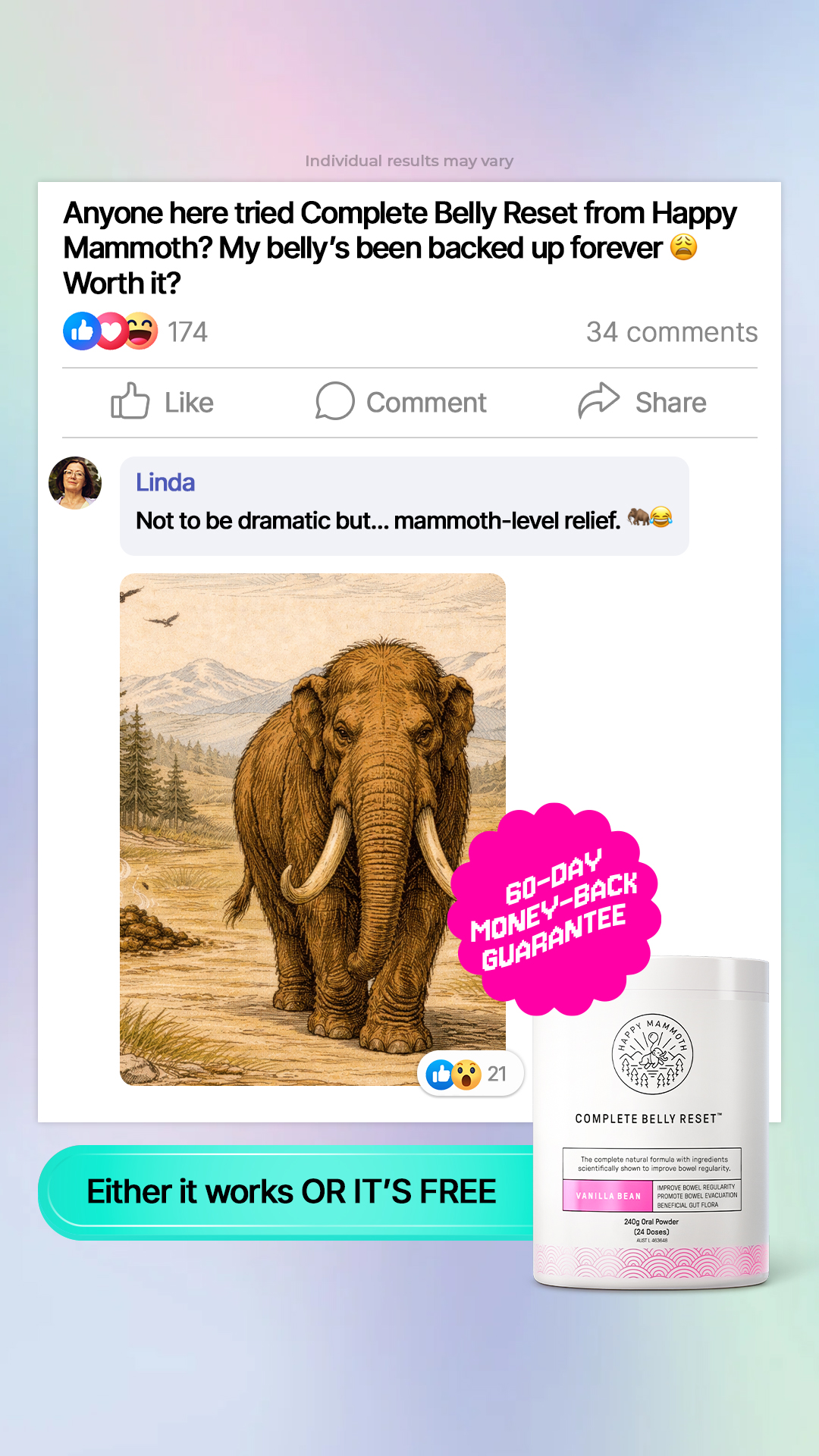 Happy Mammoth EU Facebook ad