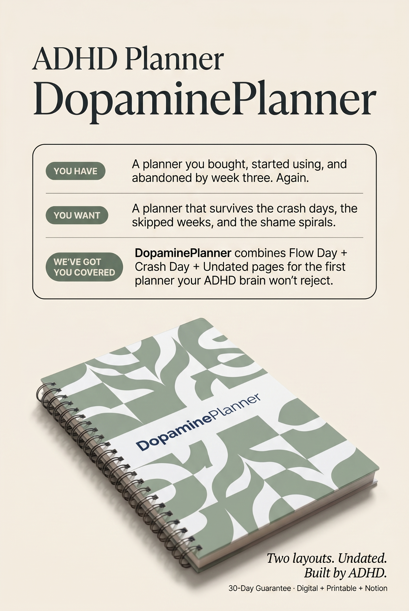 Dopamine Planner Facebook ad: If you were just lazy, you'd be having…