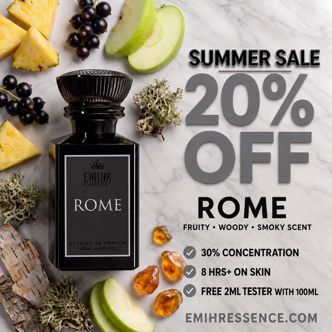 EMIHR Essence Facebook ad: 20% Off All Fragrances | Limited time only