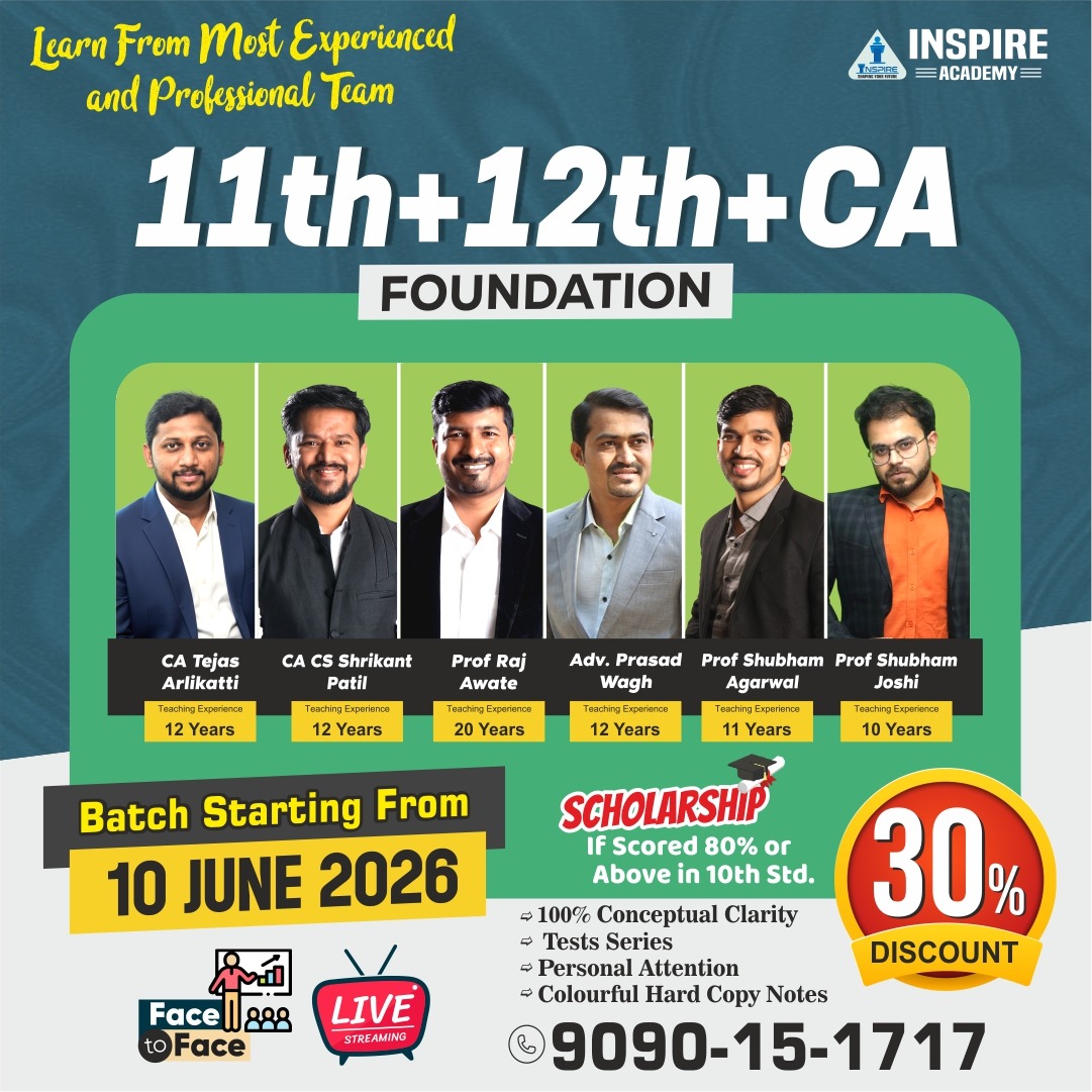 Inspire Academy Pune Facebook ad: Best Commerce Classes For 11th & 12th Commerce…