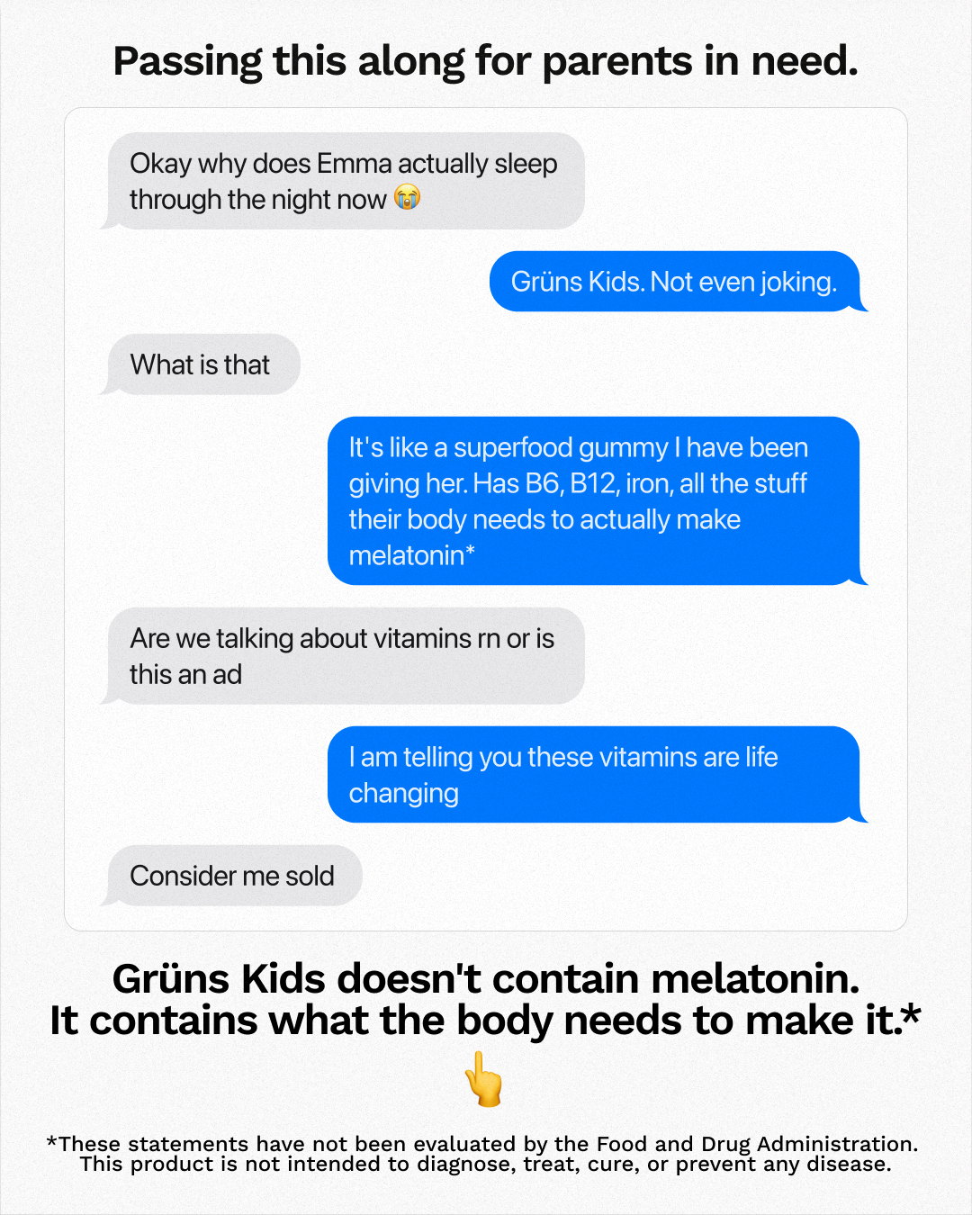 Grüns Kids Facebook ad