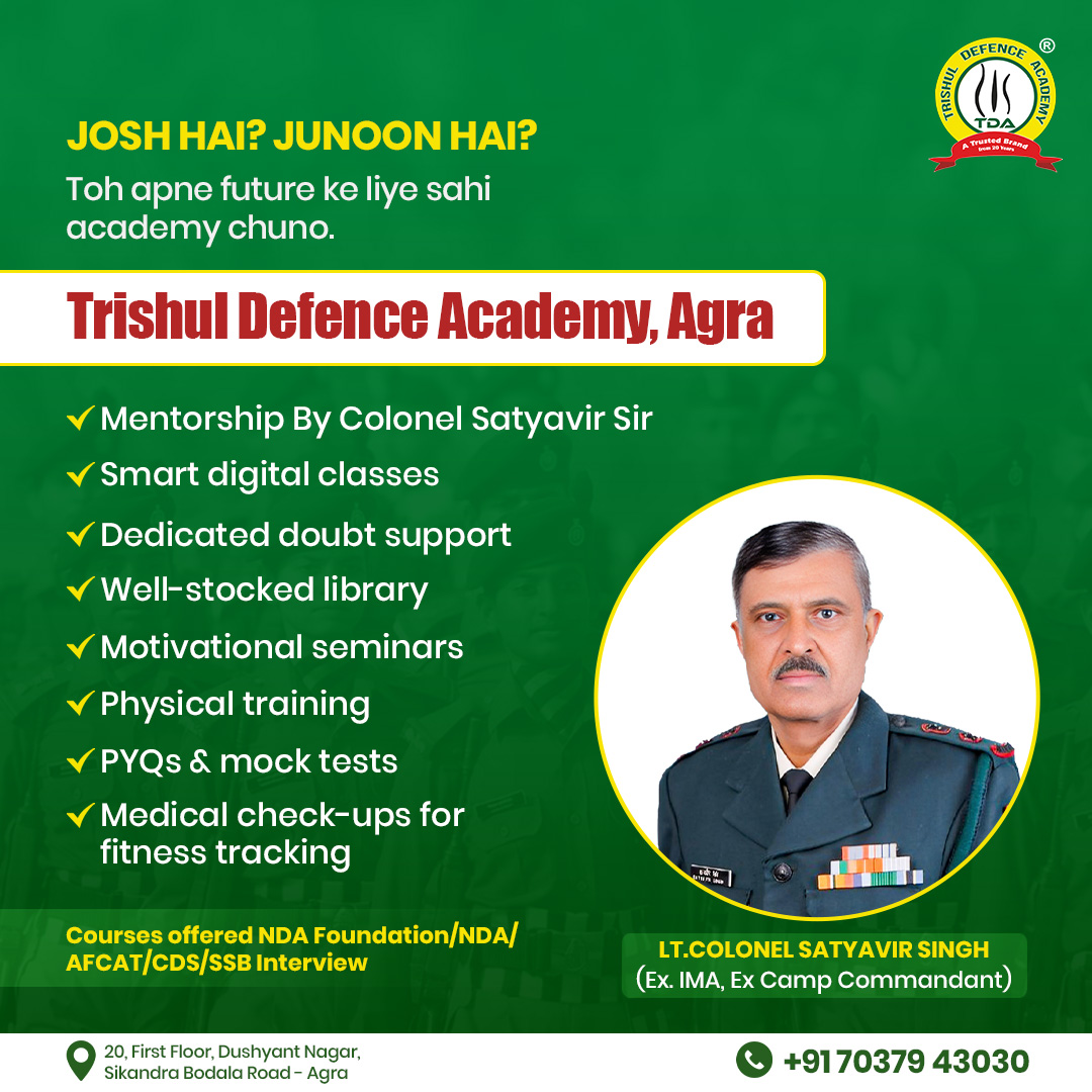 Trishul Defence Academy Agra Facebook ad: Aaj ka decision, kal ka rank decide karta…