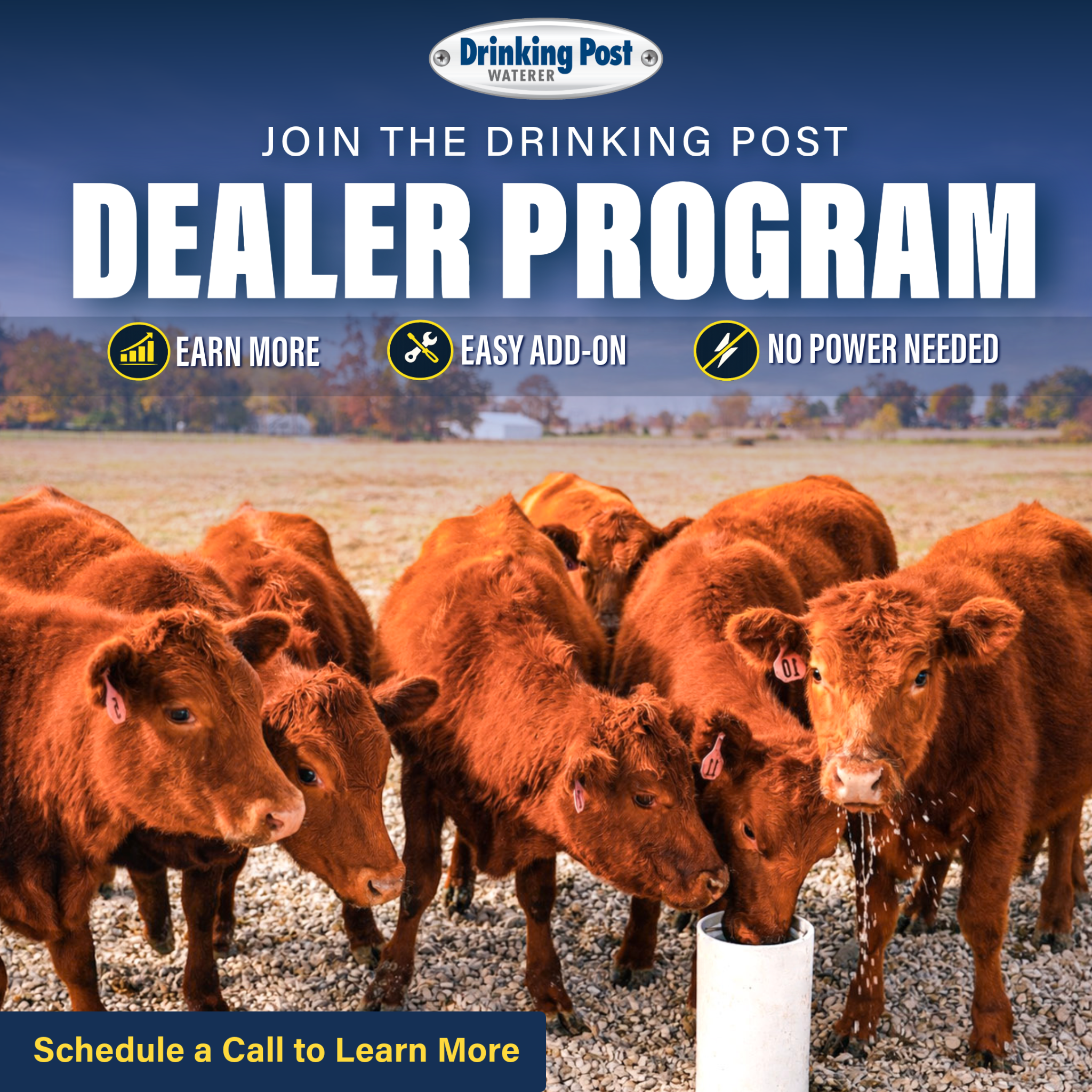 Drinking Post Automatic Waterers Facebook ad: Earn Profit on Sales & Installation