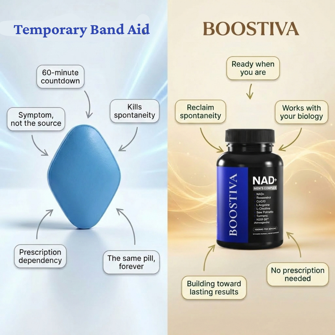 Boostiva Men Facebook ad: Get Your Edge Back, From the Boardroom to the Bedroom