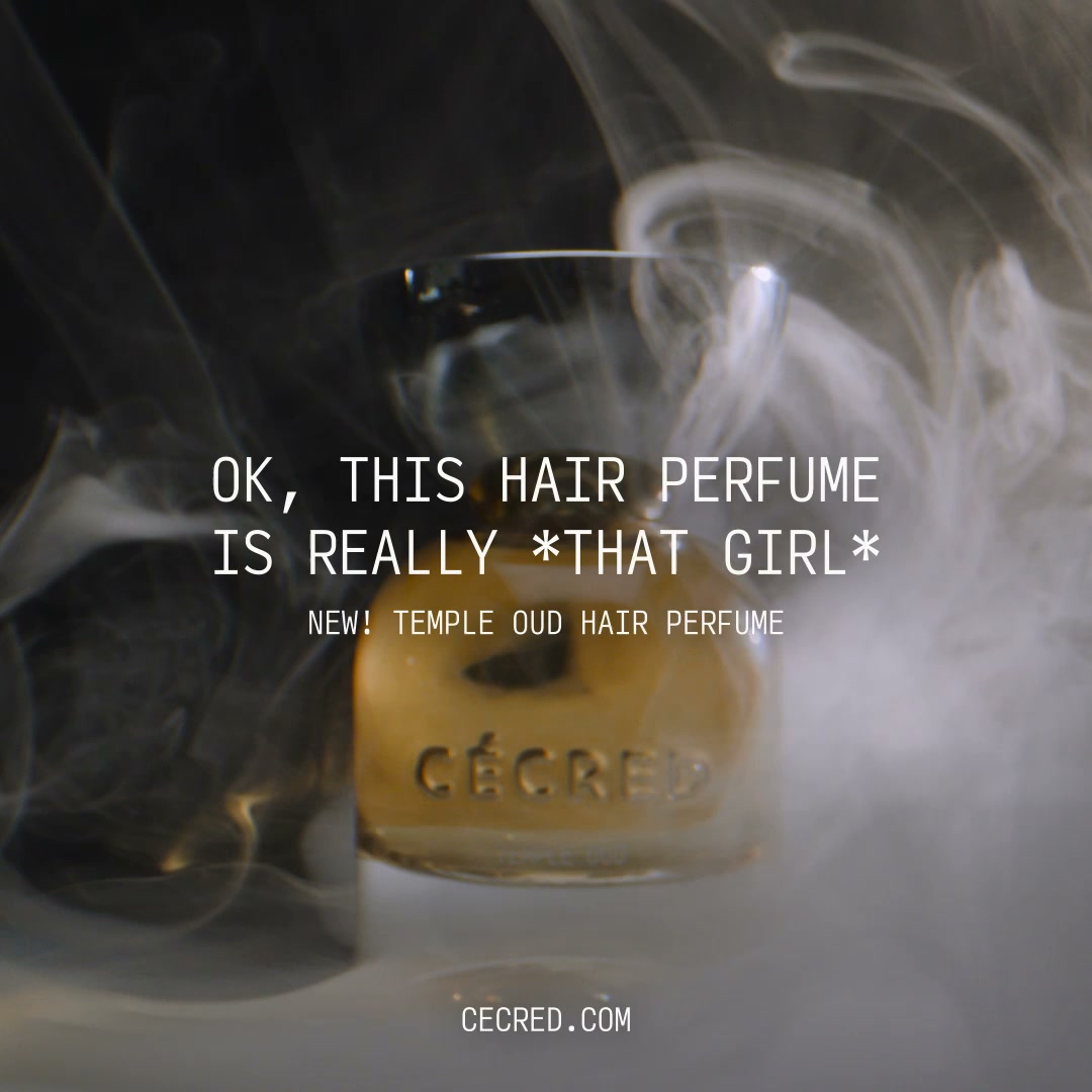 Cecred Facebook ad: New! Temple Oud Hair Perfume