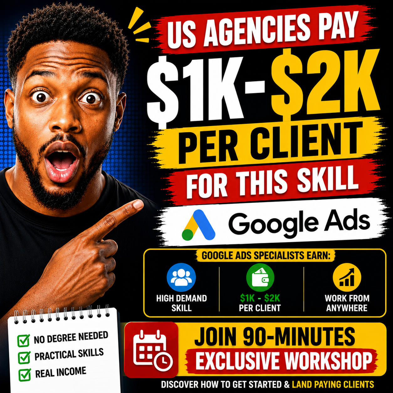 Shortcut School Facebook ad: Secure The Workshop Pass Now
