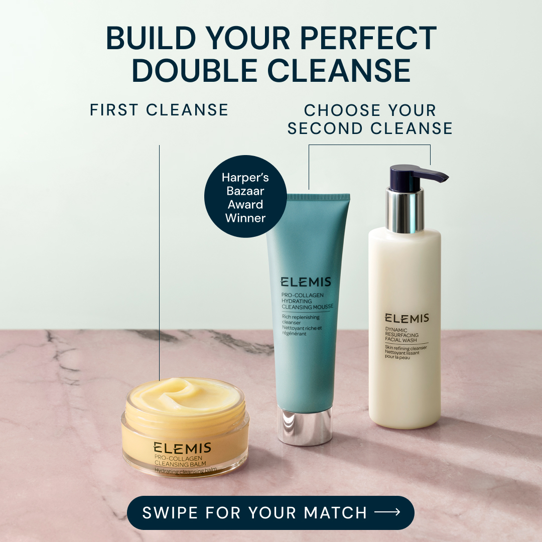 Elemis Facebook ad: Meet the award-winning double cleanse.