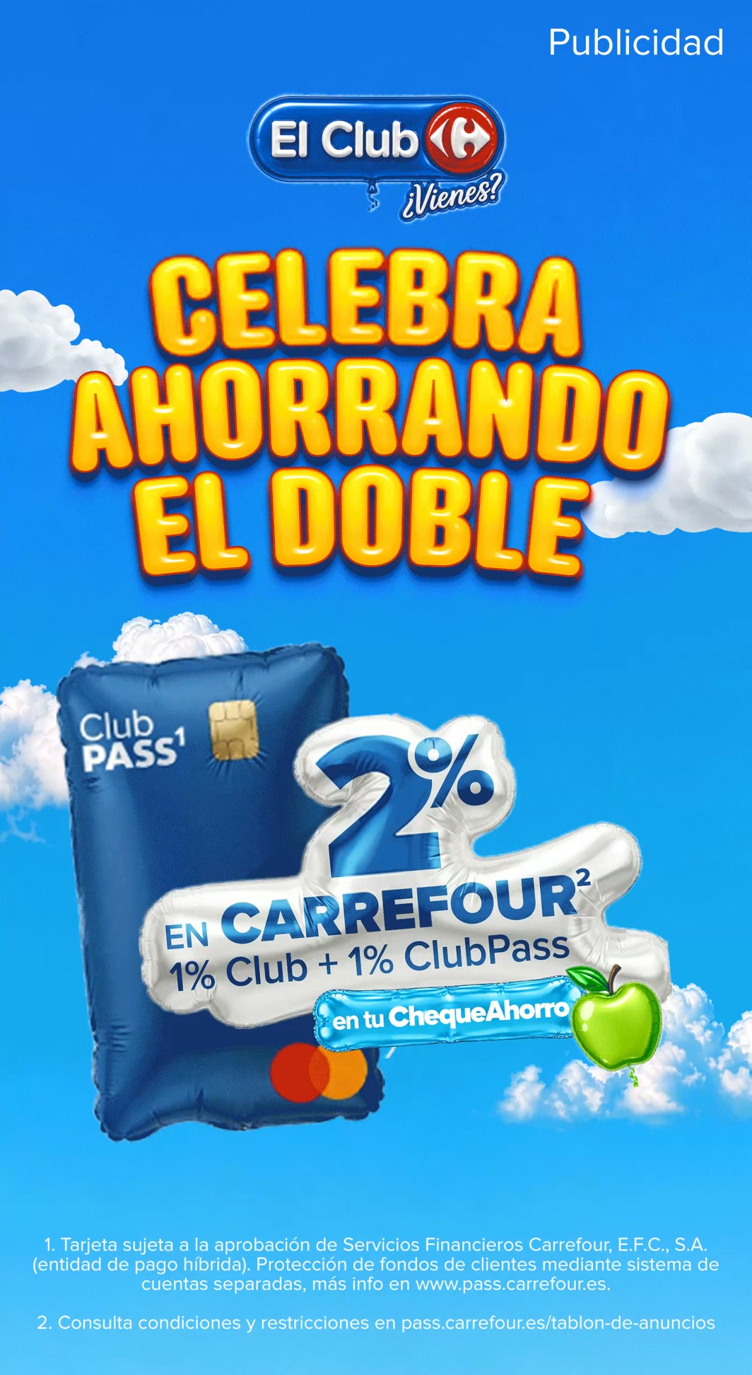 Carrefour Facebook ad: Hínchate a ahorrar el doble