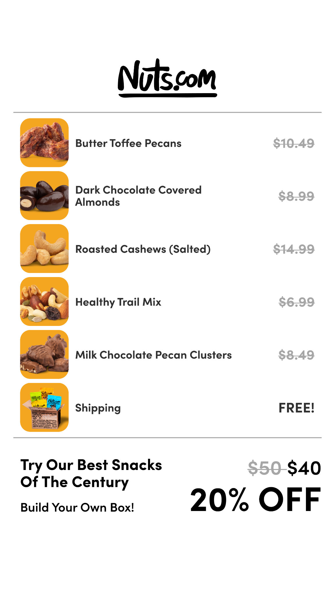 Nuts.com Facebook ad