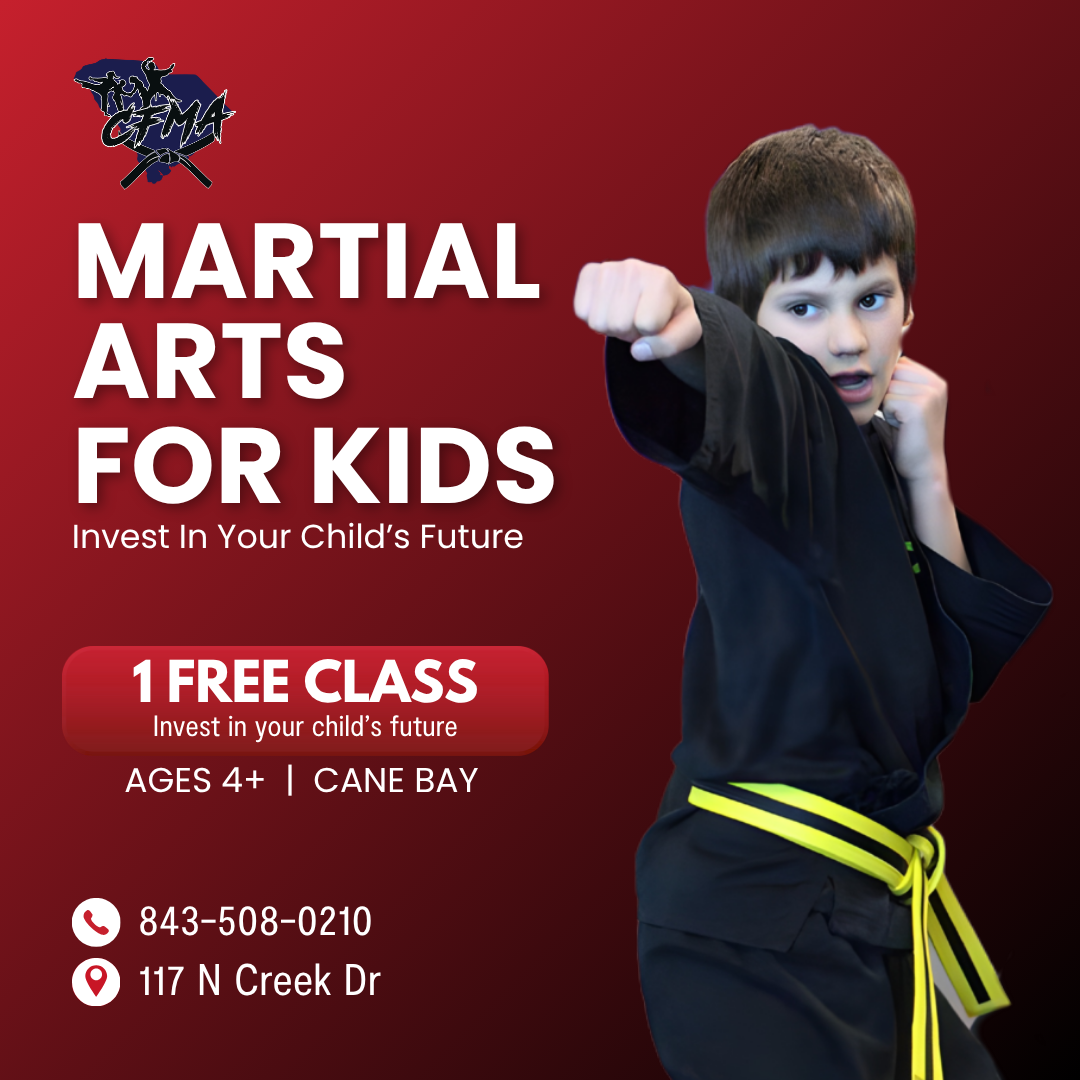 Charleston Family Martial Arts Facebook ad: Kids Martial Arts (Ages 4+) | Free Trial Pass