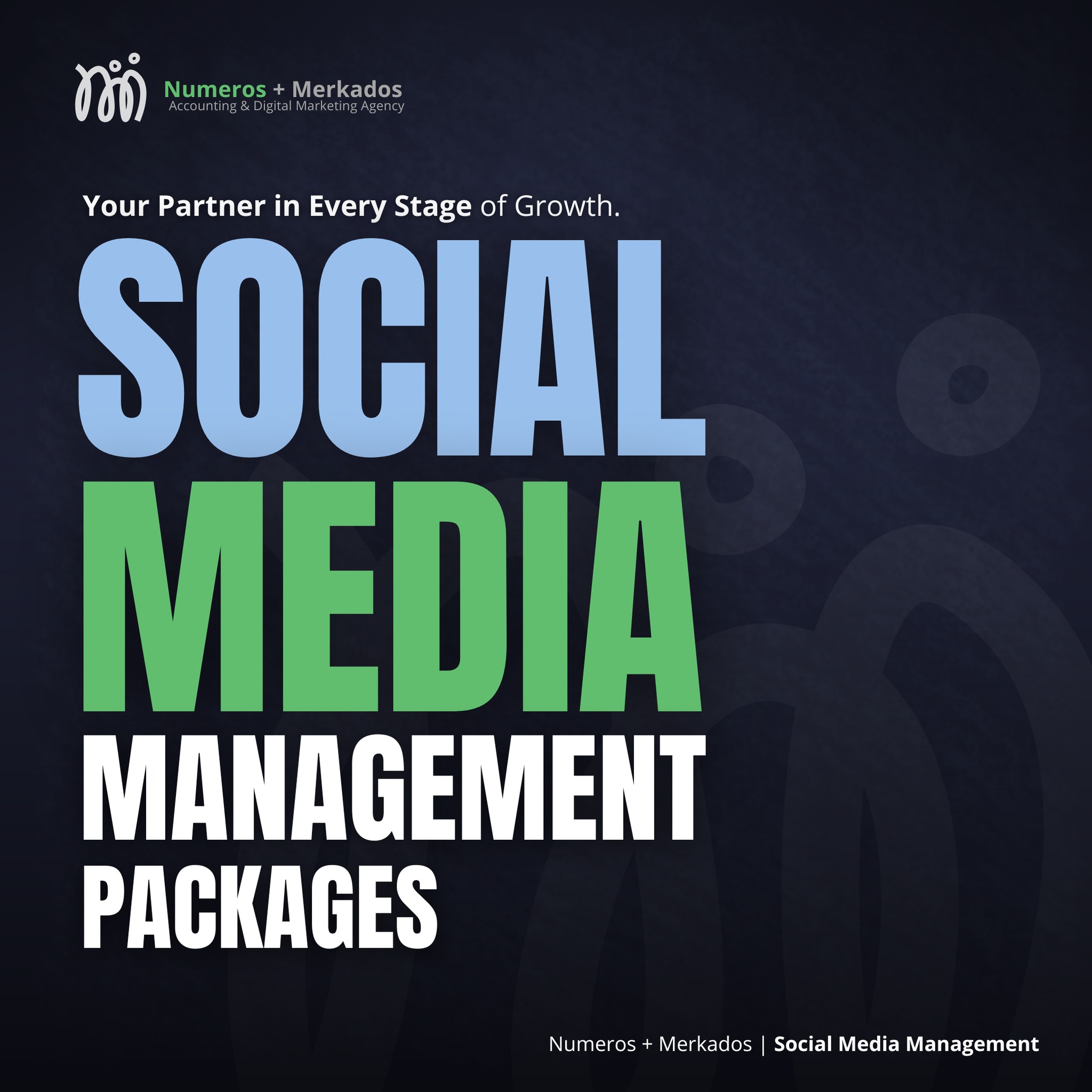 Numeros + Merkados Accounting & Digital Marketing Agency Facebook ad: Get our Social Media Management Package!