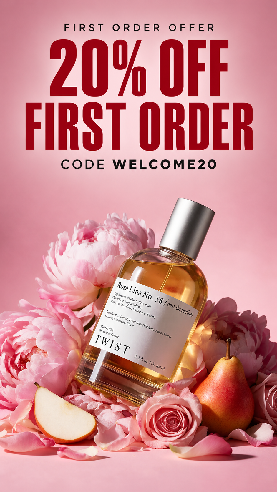 Twist Perfumes Facebook ad: 20% Off Your First Order