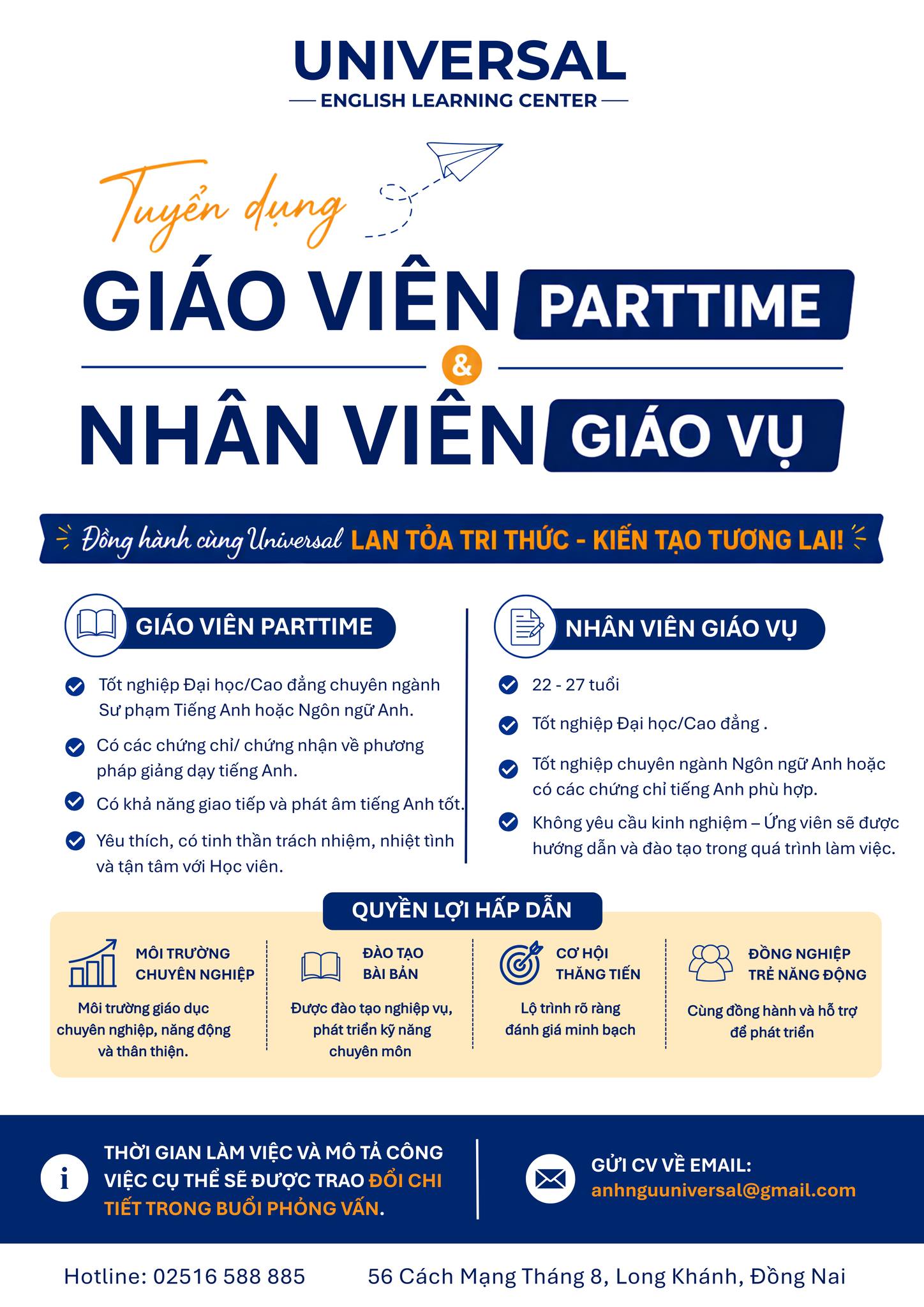 Trung tâm Ngoại ngữ Universal Facebook ad: UNIVERSAL TÌM KIẾM NHỮNG NGƯỜI BẠN ĐỒNG HÀNH…