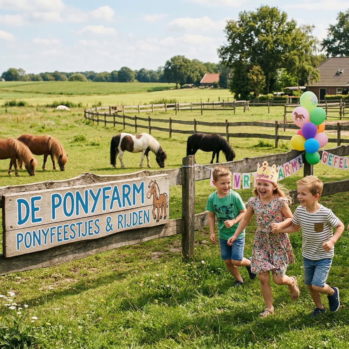 De Ponyfarm Nijkerk Facebook ad: Vier je verjaardag tussen de pony’s