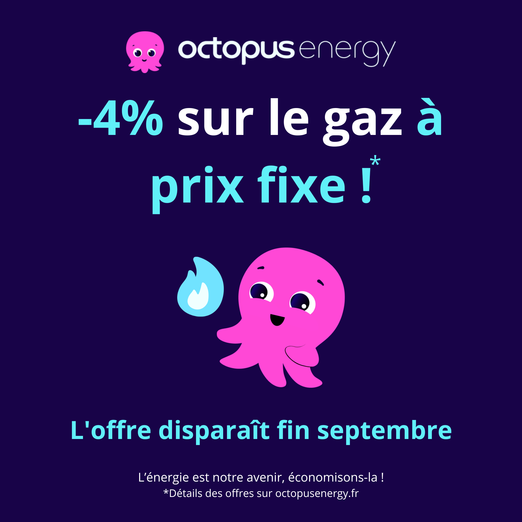 Octopus Energy Facebook ad: Bloquez votre prix avant fin septembre