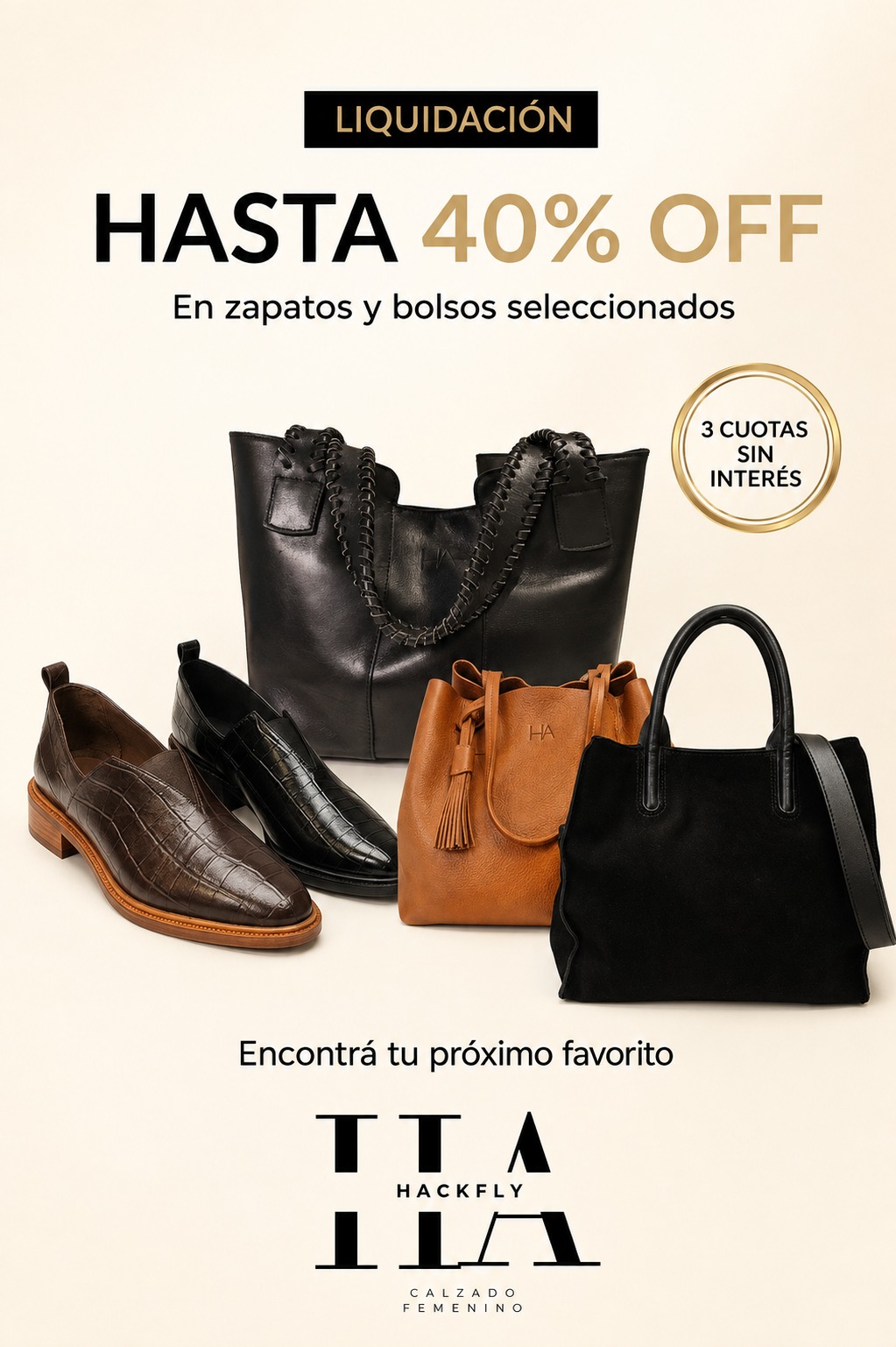 Zapateria Hackfly Facebook ad: LIQUIDACIÓN HACKFLY