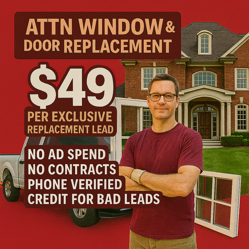 Home Service Leads Facebook ad: Real Window & Door Leads, $49