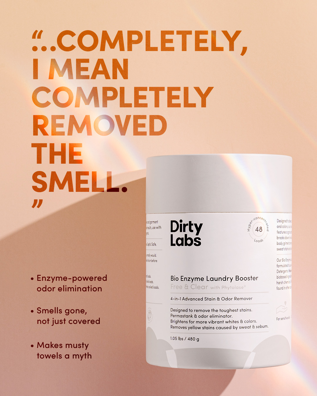 Dirty Labs Facebook ad: Clean: nothing left behind.