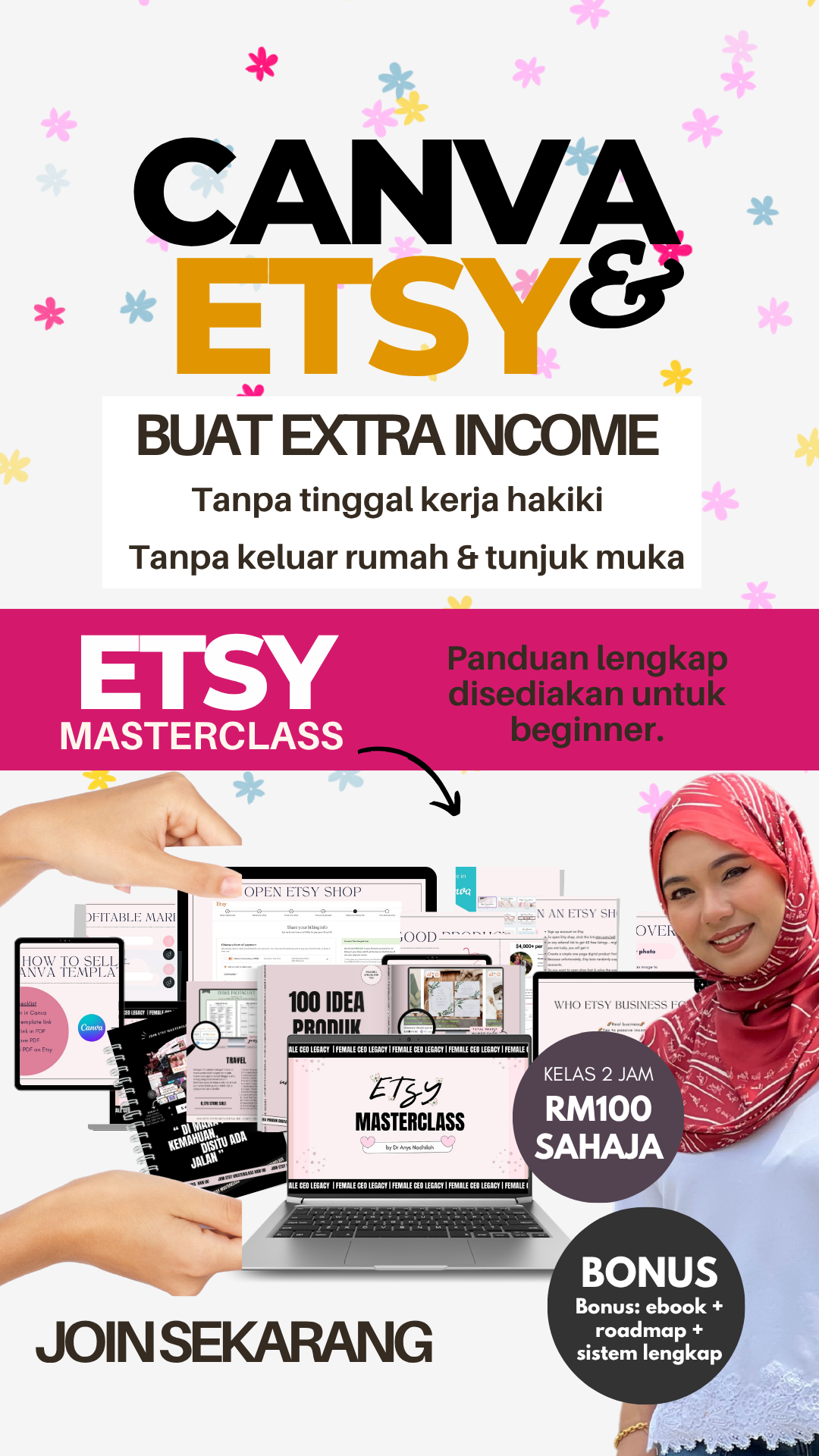Anys Nadhilah Facebook ad: Template Canva Pun Boleh Buat Duit Tau