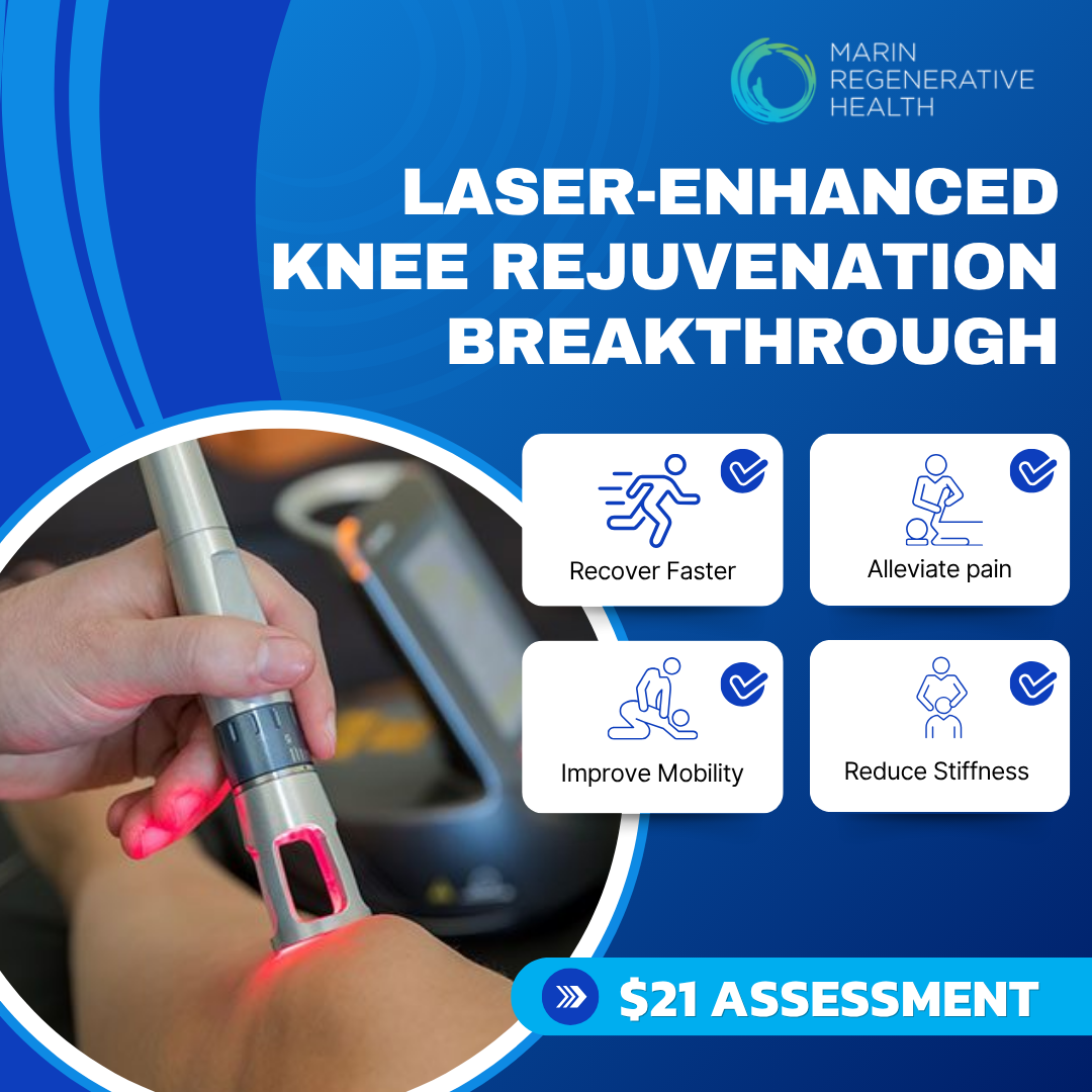 Marin Joint Health Facebook ad: Laser-Enhanced Knee Rejuvenation Breakthrough