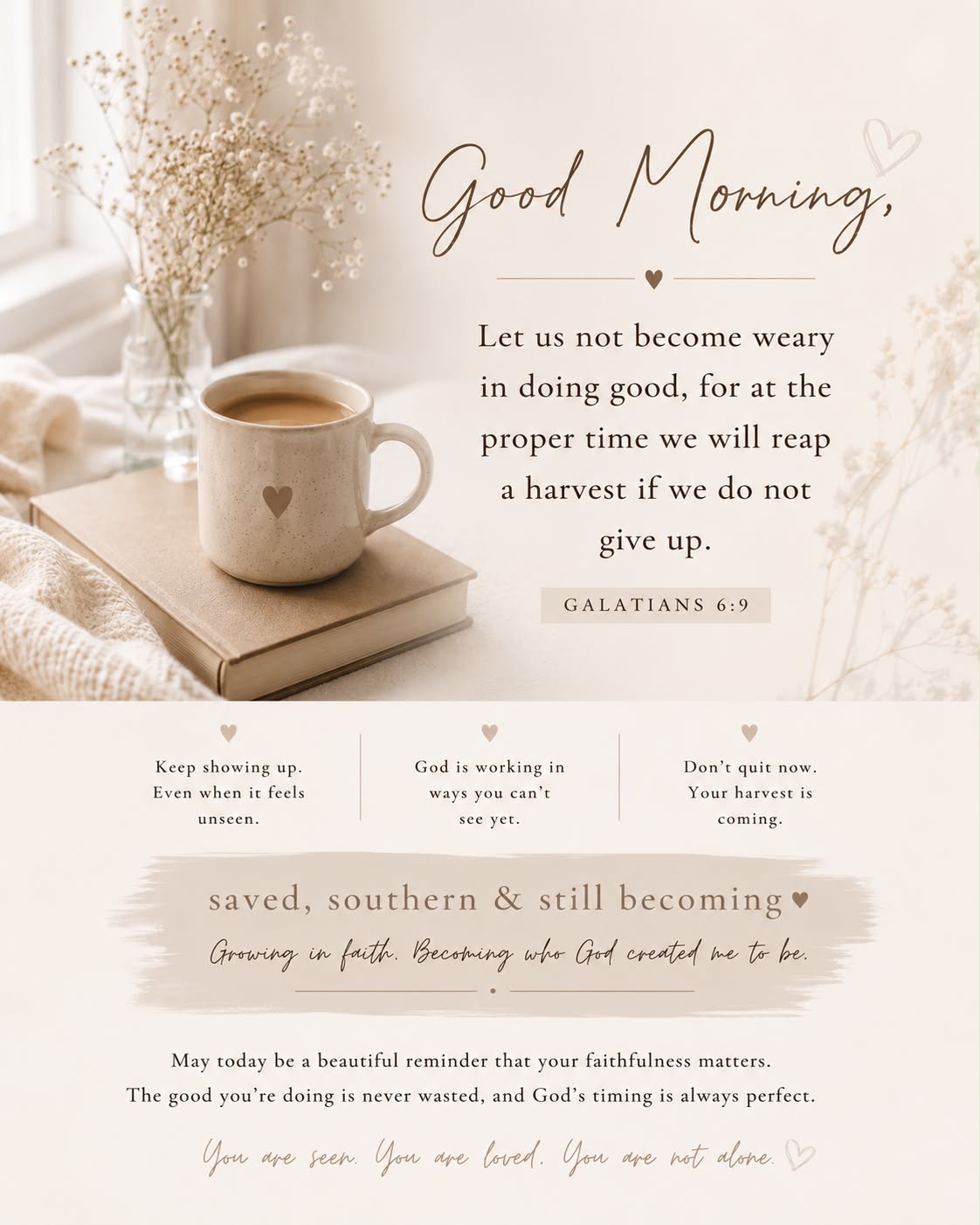 Saved, Southern & Still Becoming Facebook ad: Good morning, sweet friend