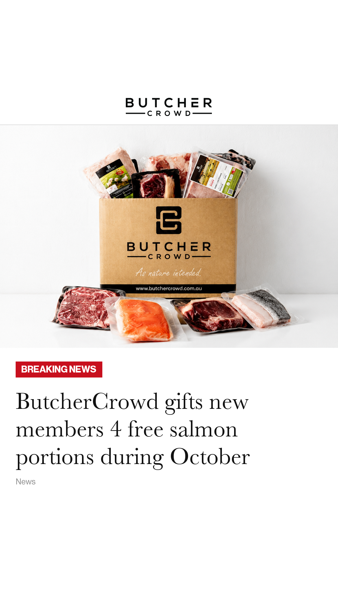 ButcherCrowd Facebook ad: 4 Free Wild Keta Fillets In Box 1