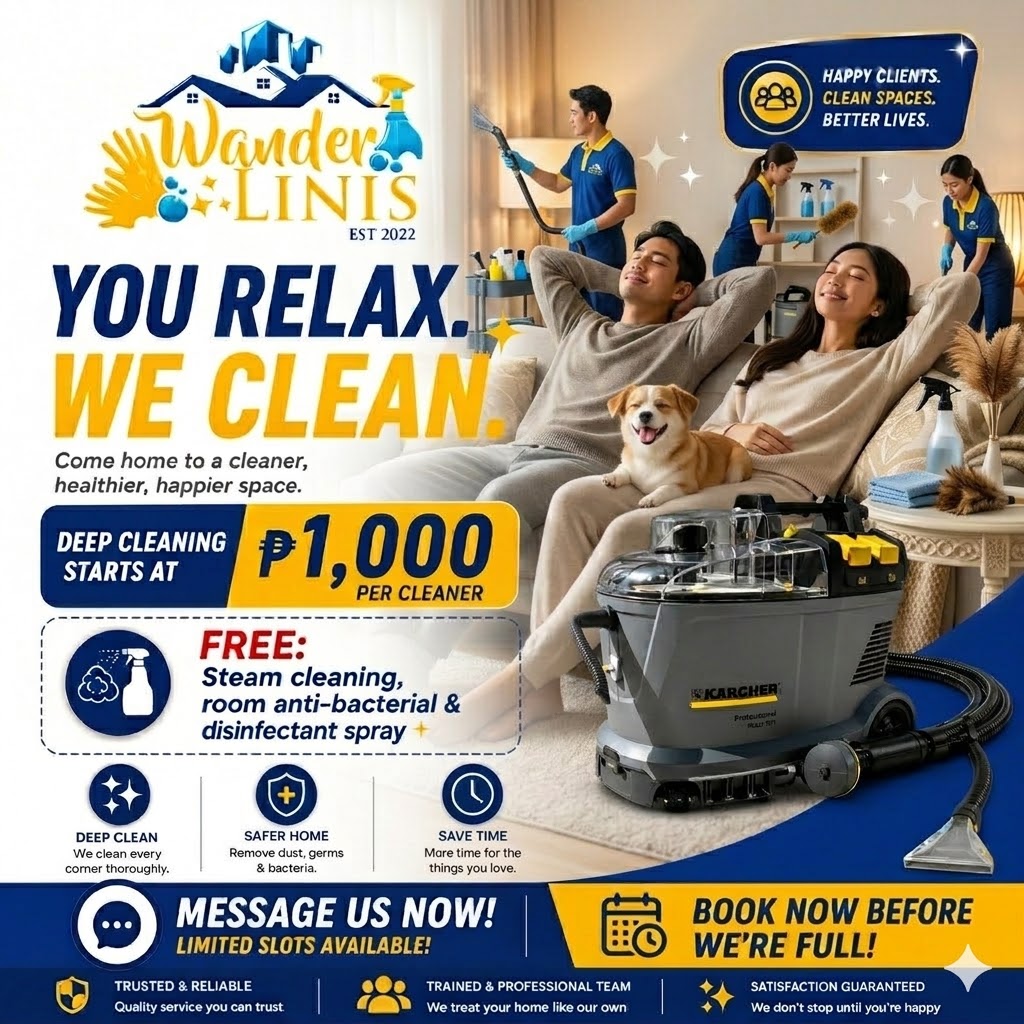 Wander Linis Cleaning Services - Cavite Facebook ad: Clean Home Happy Family