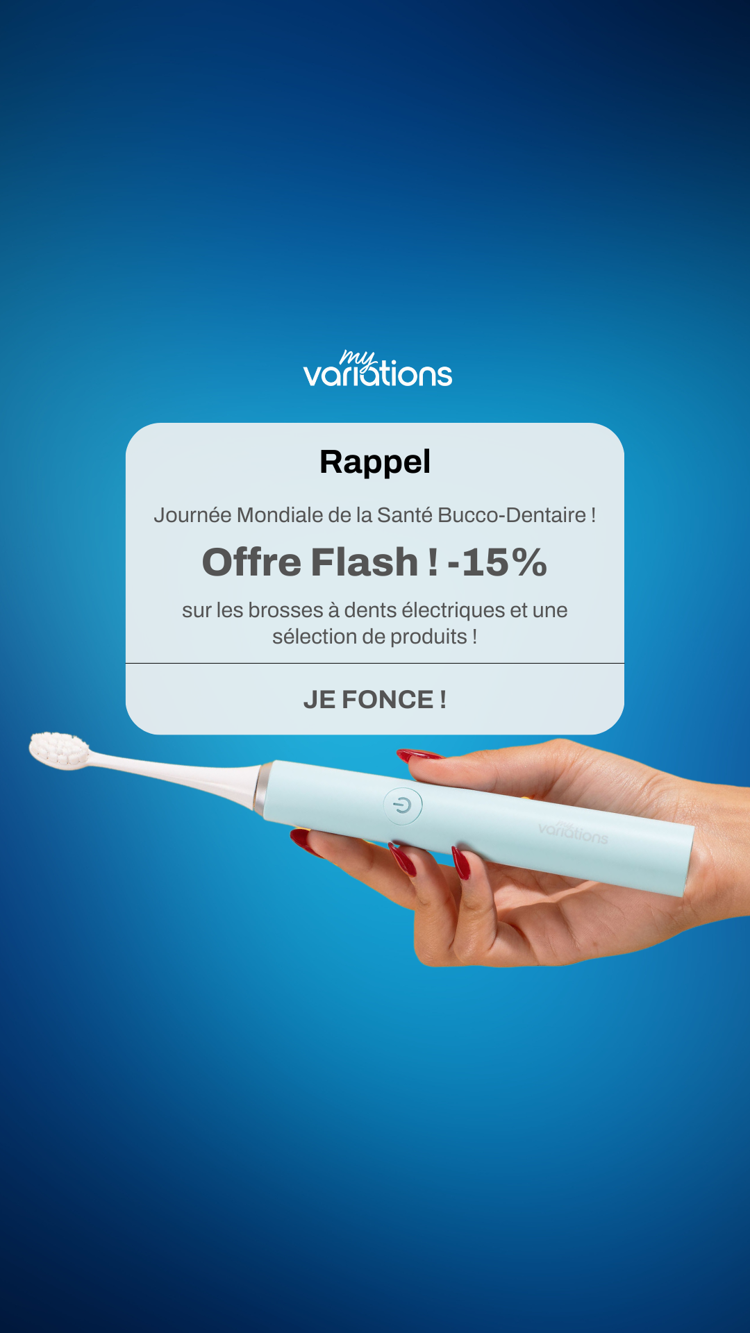 My Variations Facebook ad: -15% pendant 2 jours