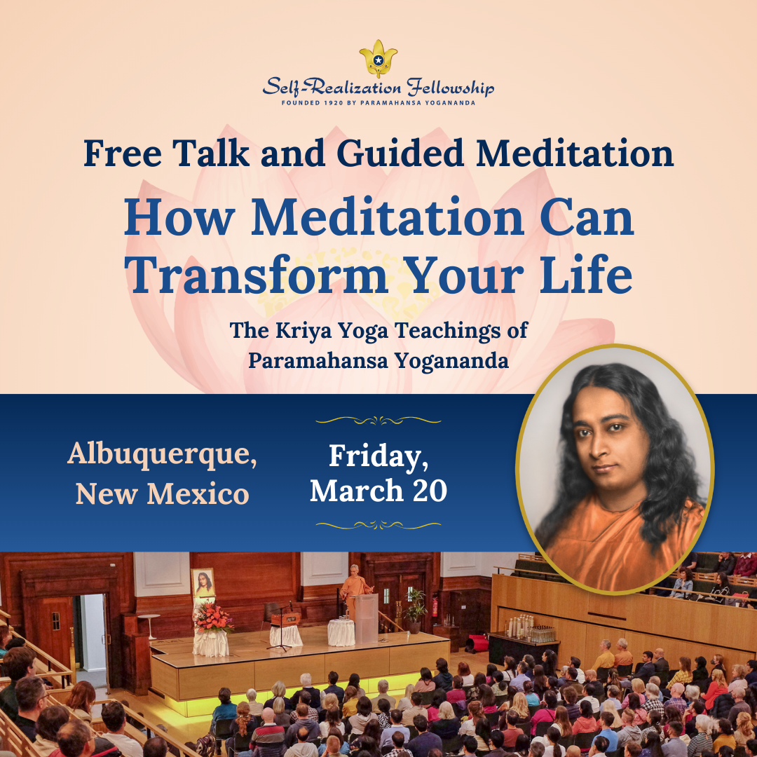 Self-Realization Fellowship Facebook ad: Free Talk and Guided Meditation