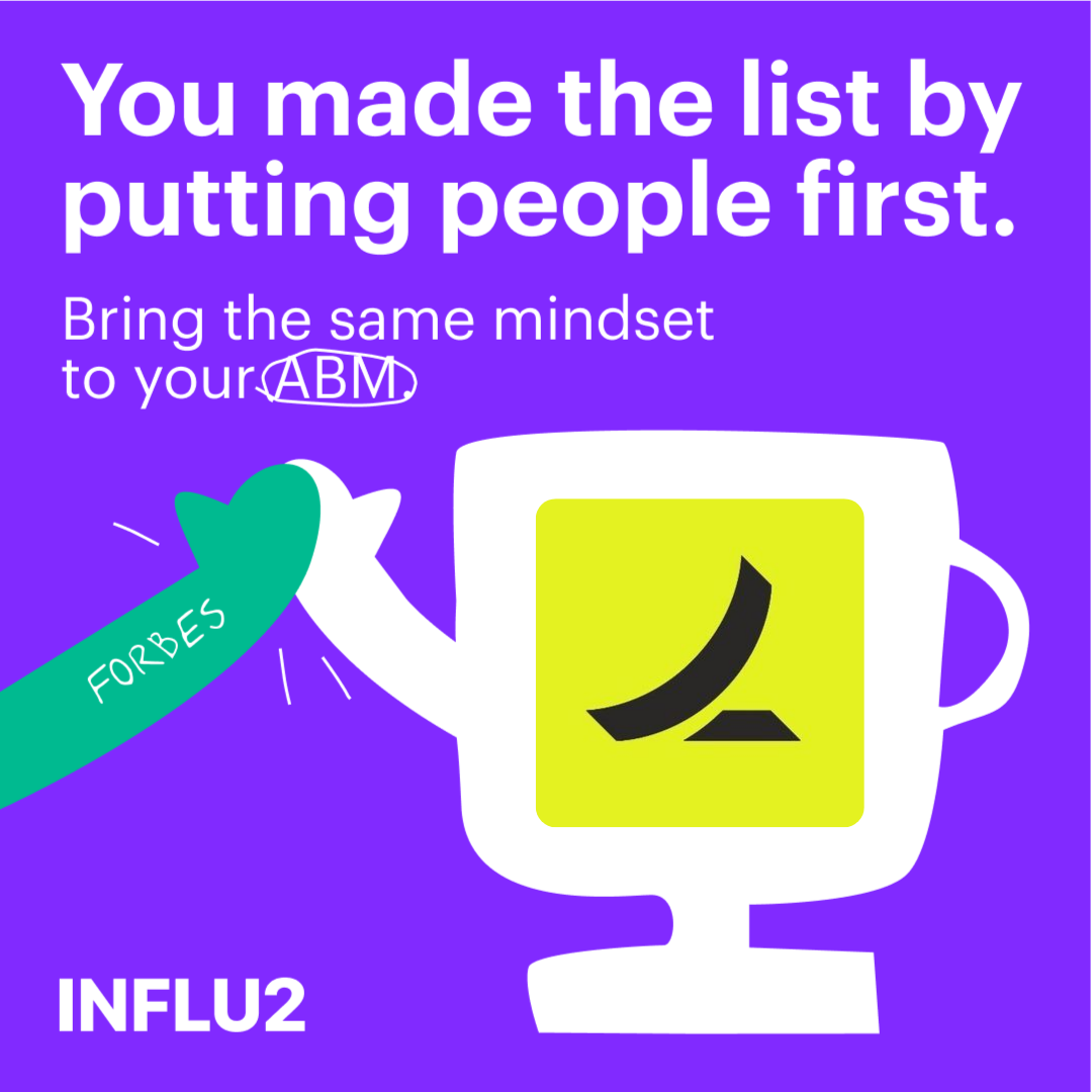 Influ2 x B2B marketing Facebook ad: Make ABM about people, not logos