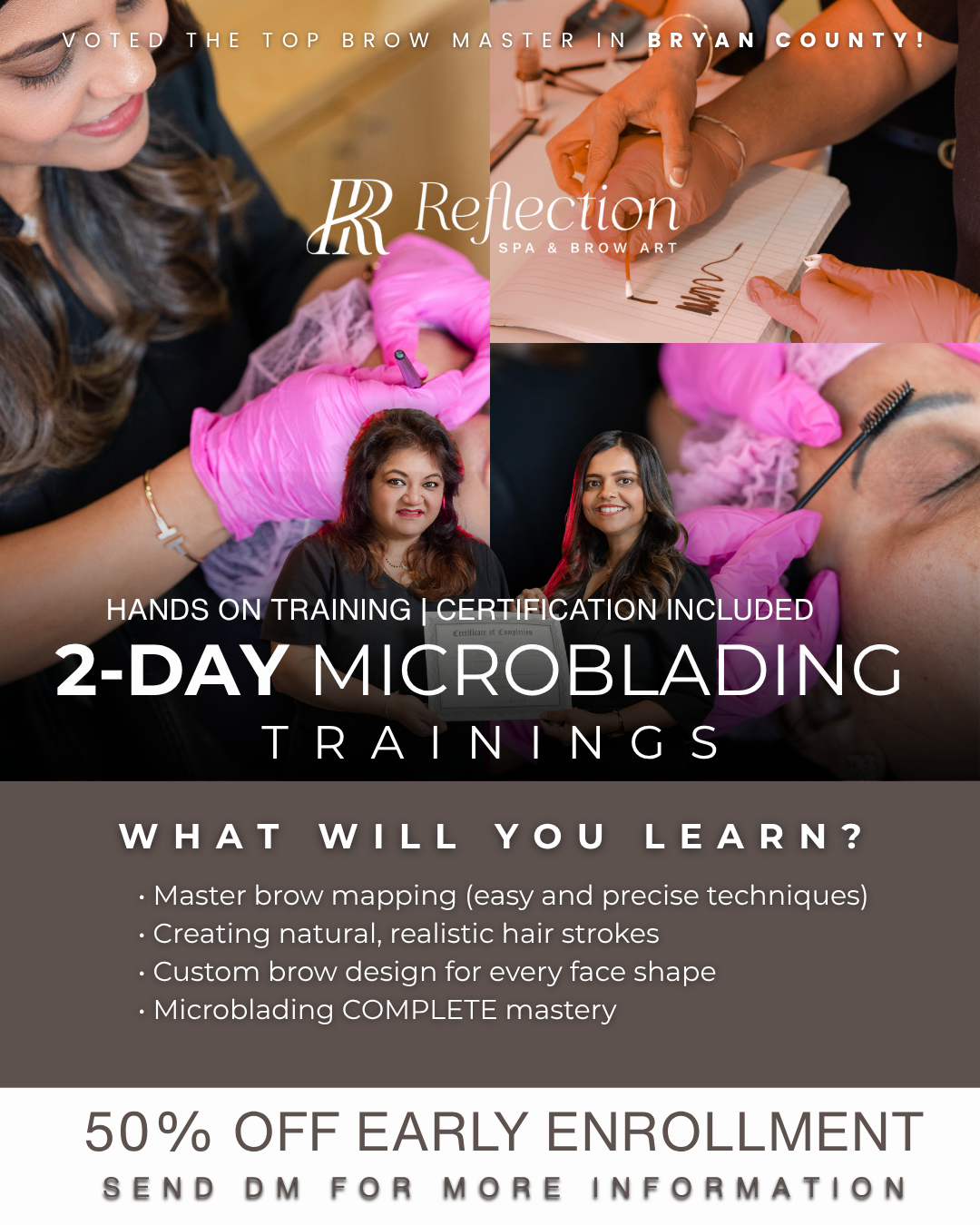 Reflection Spa & Brow Art Facebook ad: PMU TRAININGS!