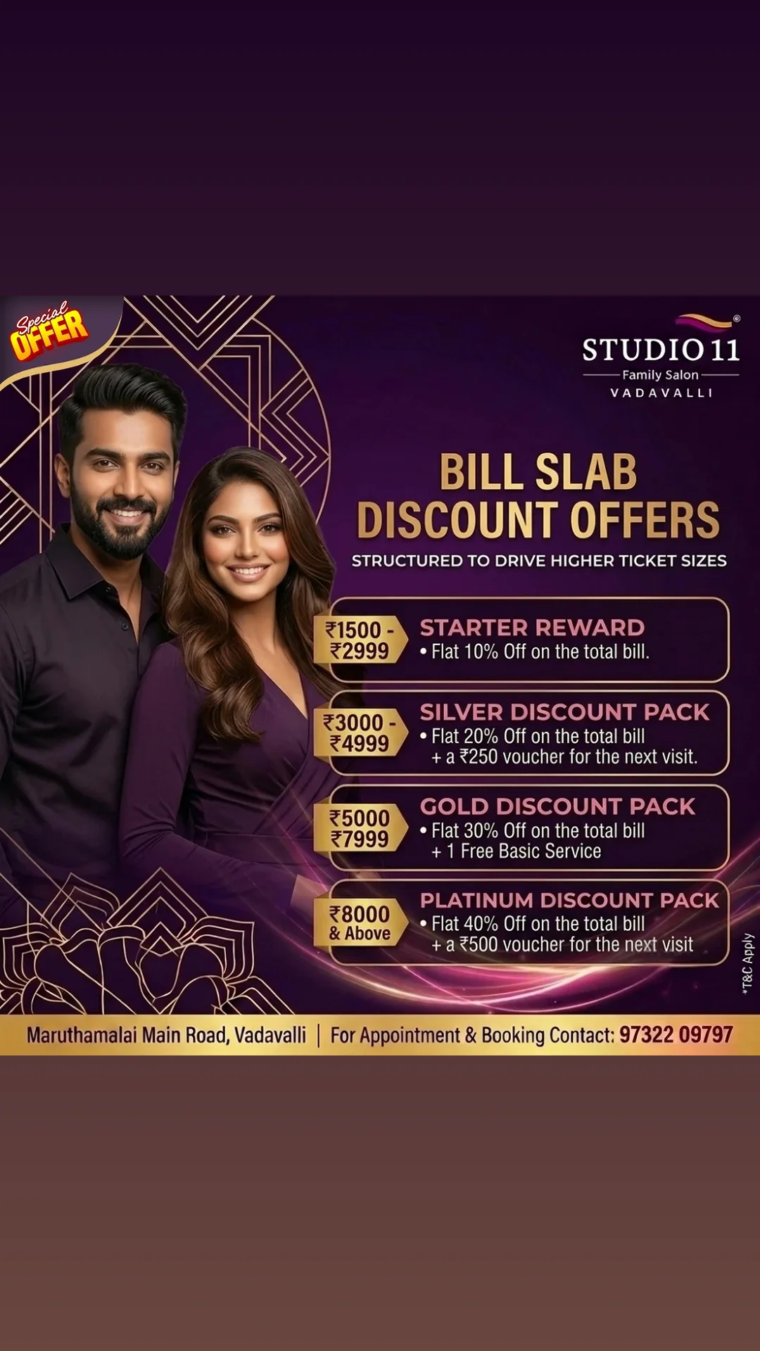 Studio11 Family Salon Vadavalli Facebook ad: Chat With Us