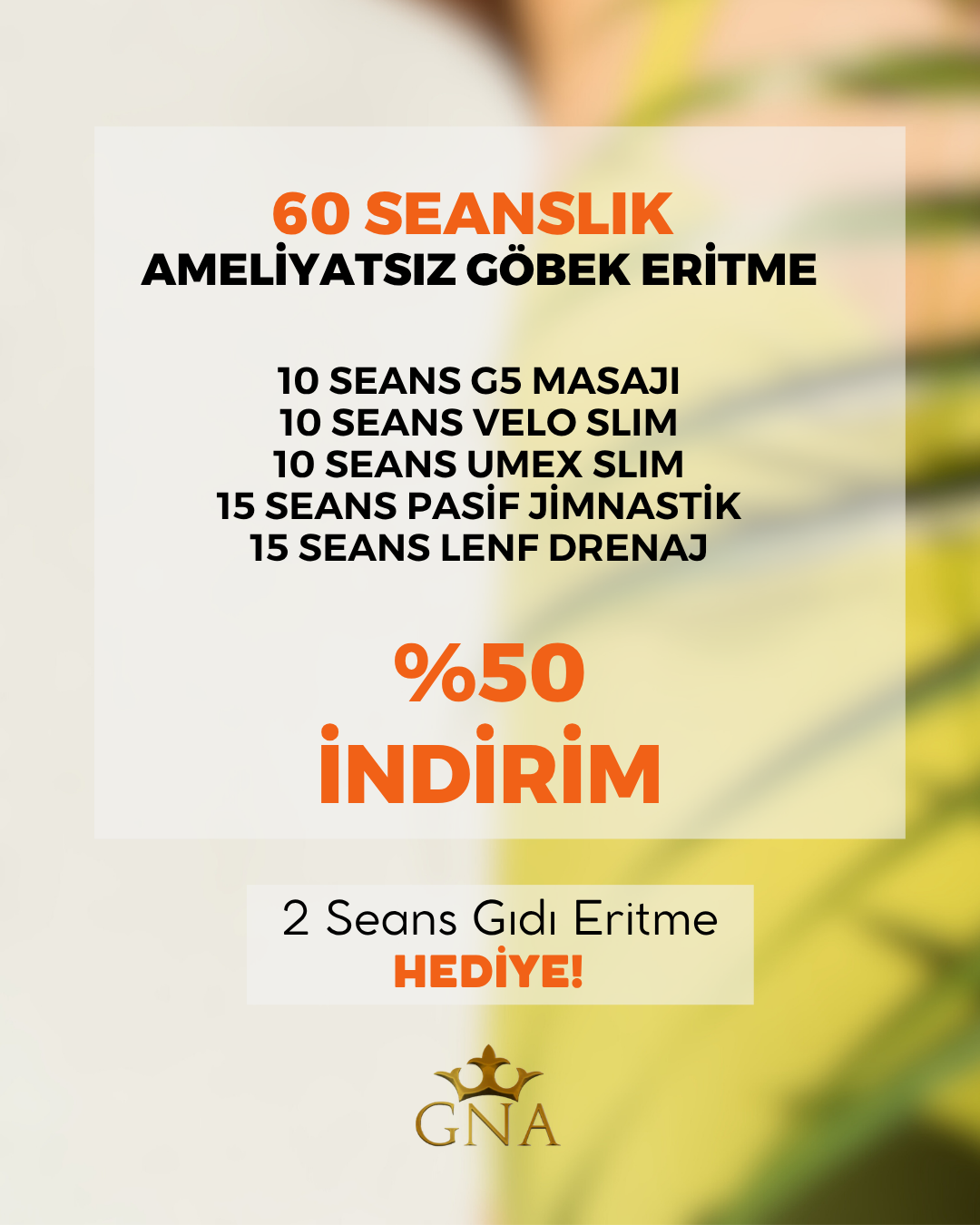 GNA Beauty Bakırköy Facebook ad: 60 Seanstan oluşan büyük zayıflama paketi Bakırköy GNA…