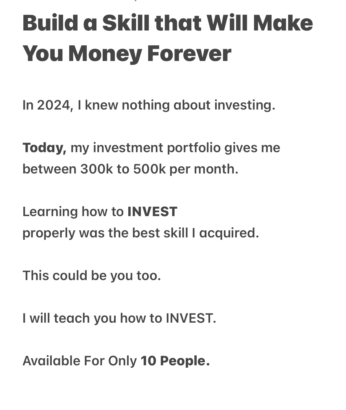Mister Eriki Facebook ad: The Skill That Pays Forever