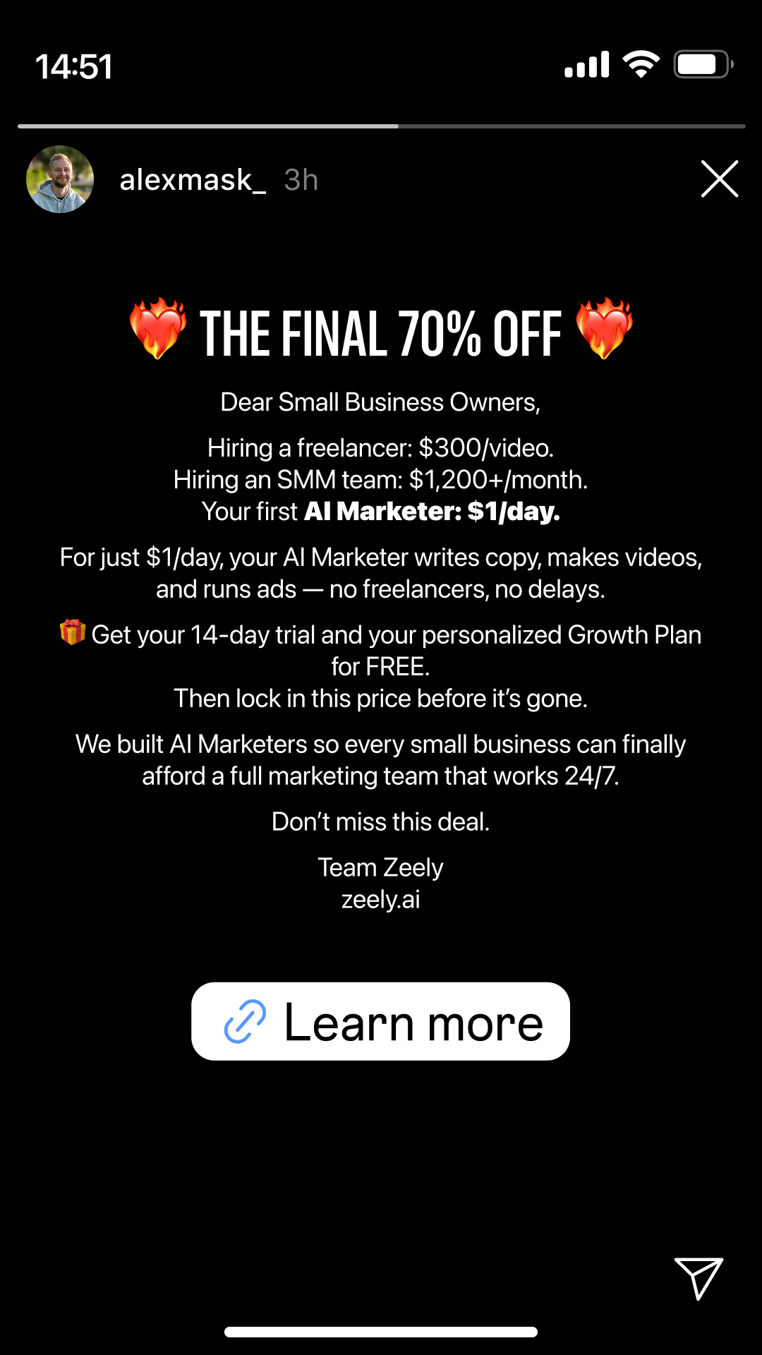 Zeely Facebook ad