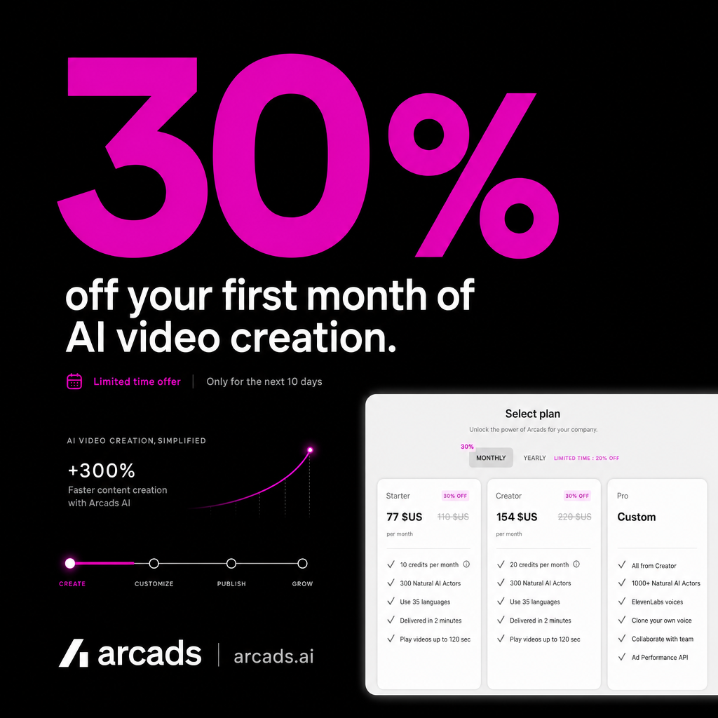 Arcads AI - Newsletter Facebook ad