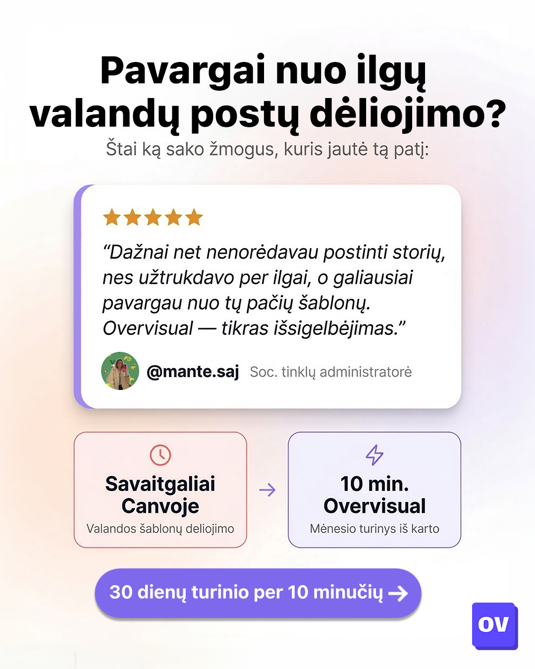 Overvisual Facebook ad