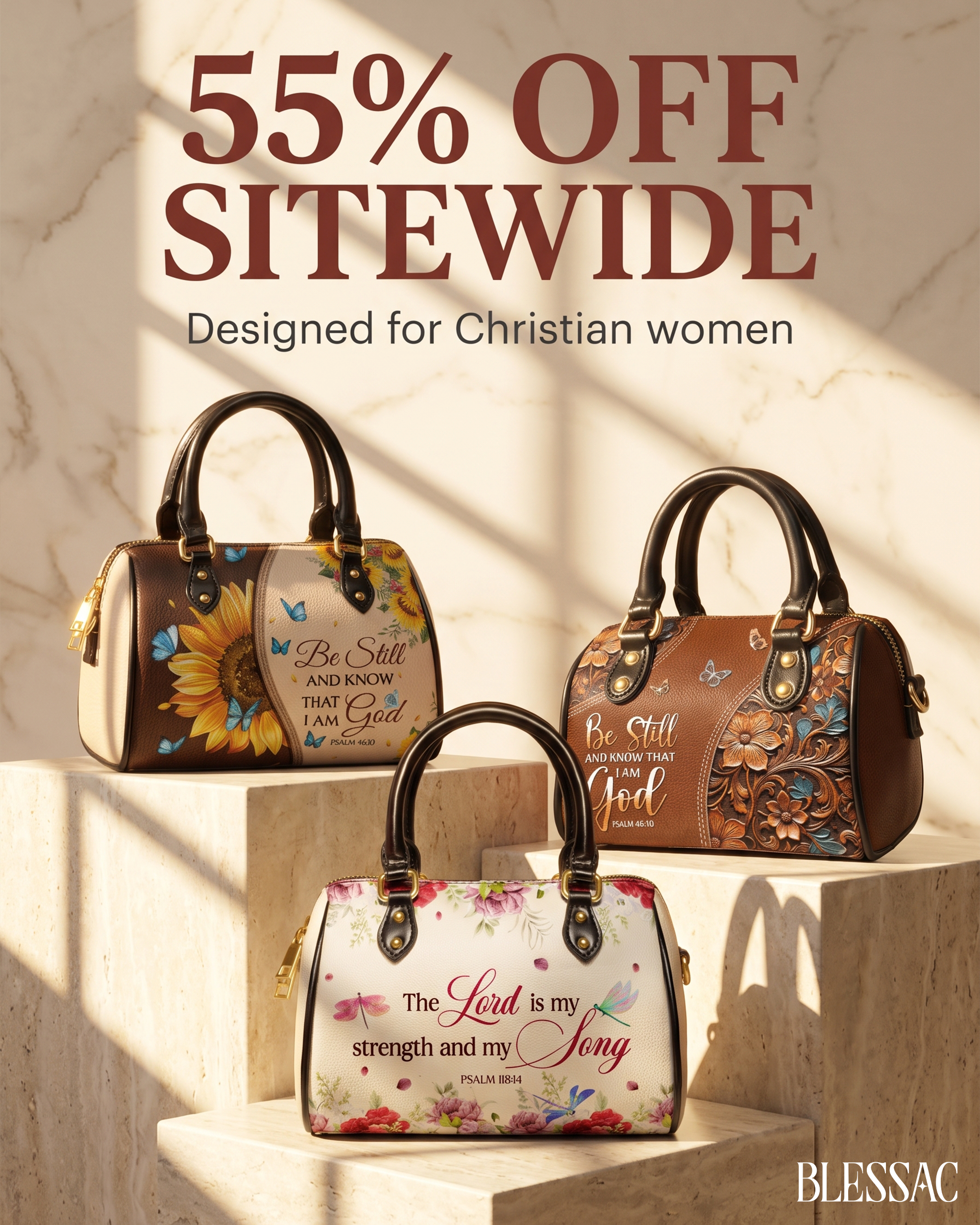 Blessac - Leather Handbags Inspired by Bible Verses Facebook ad