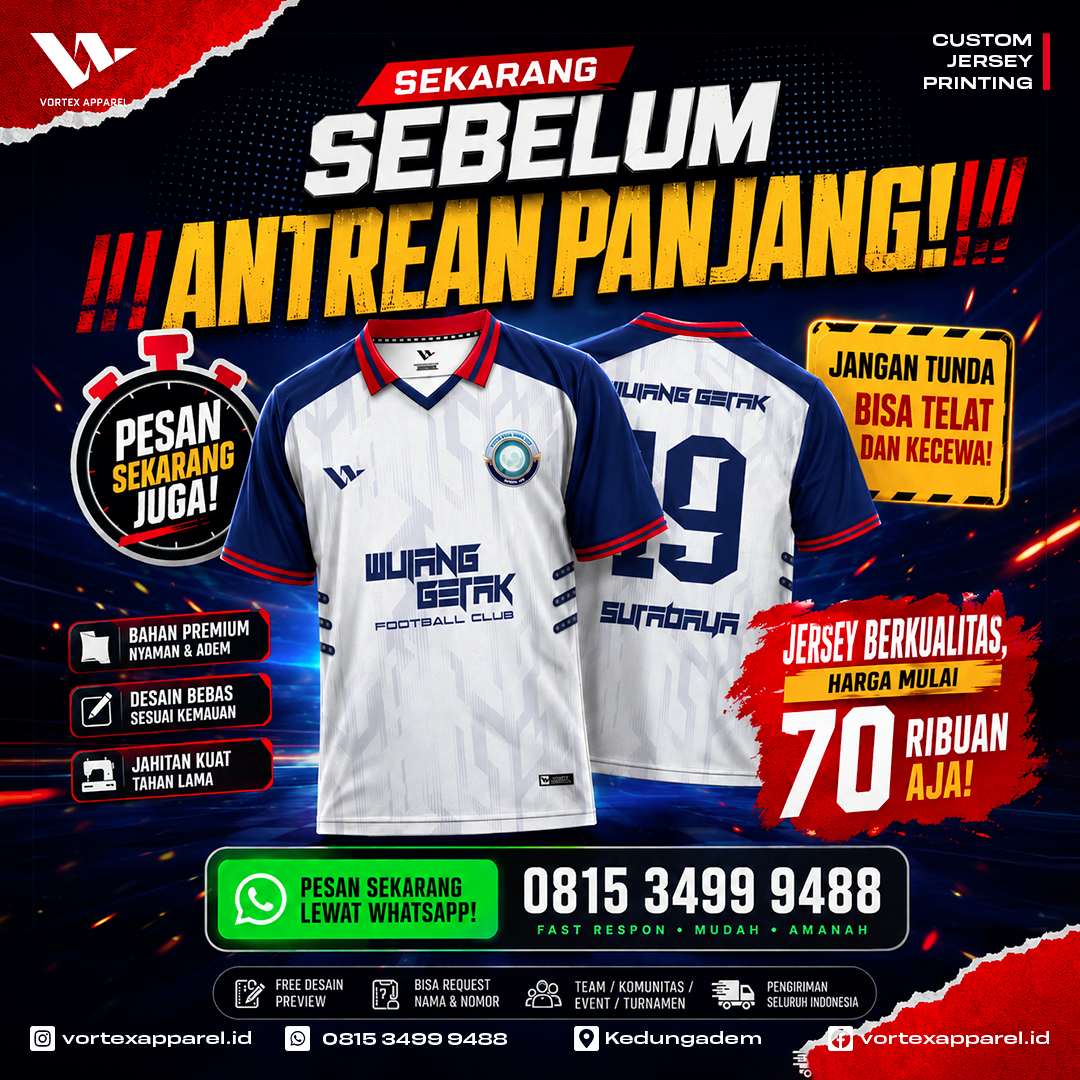 Vortex Apparel Facebook ad: Bulan Juni, Juli dan Agustus selalu jadi musim…
